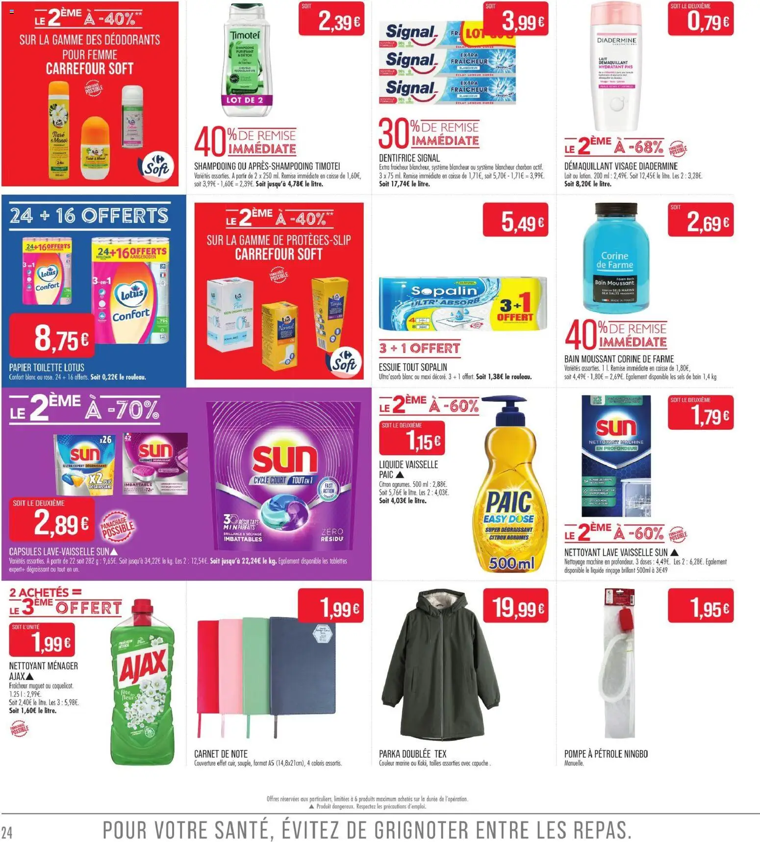 {H1} | Page: 24 | Produits: Ajax, Sels de bain, Capsules, Lait