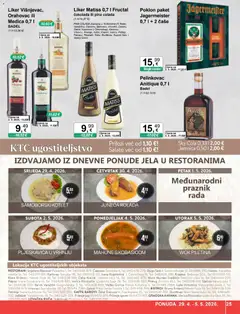 KTC Katalog - Pregled kataloga iz trgovine KTC, vrijedi od 29.04.2026 | Stranica: 25 | Proizvodi: Jägermeister, Čokolada, Čaše, Jamnica