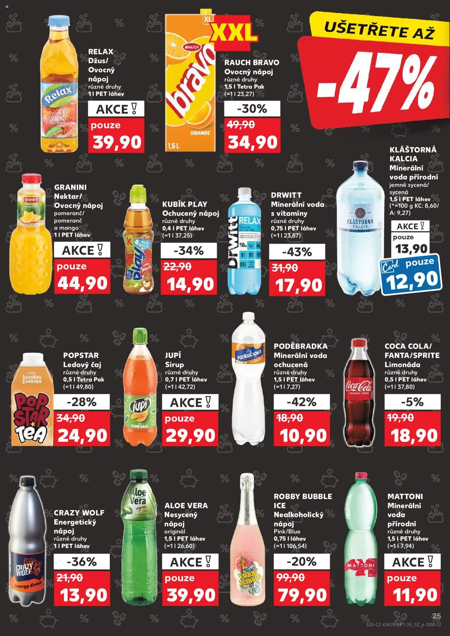 Kaufland leták - Plzeň od 08.07.2026 | Strana: 25 | Produkty: Energetický nápoj, Jupí, Sirup, Láhev