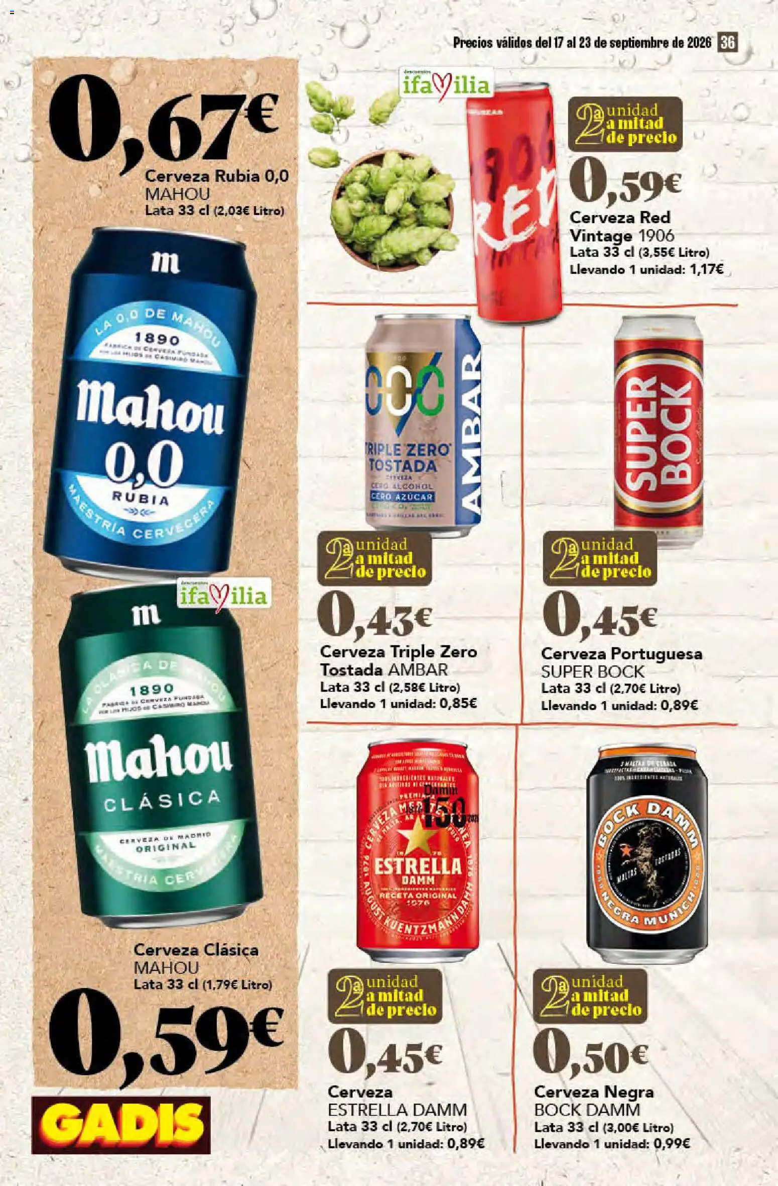 Gadis folleto │ válido desde el 17/09/2026 | Página: 36 | Productos: Cerveza, Azúcar, Alcohol