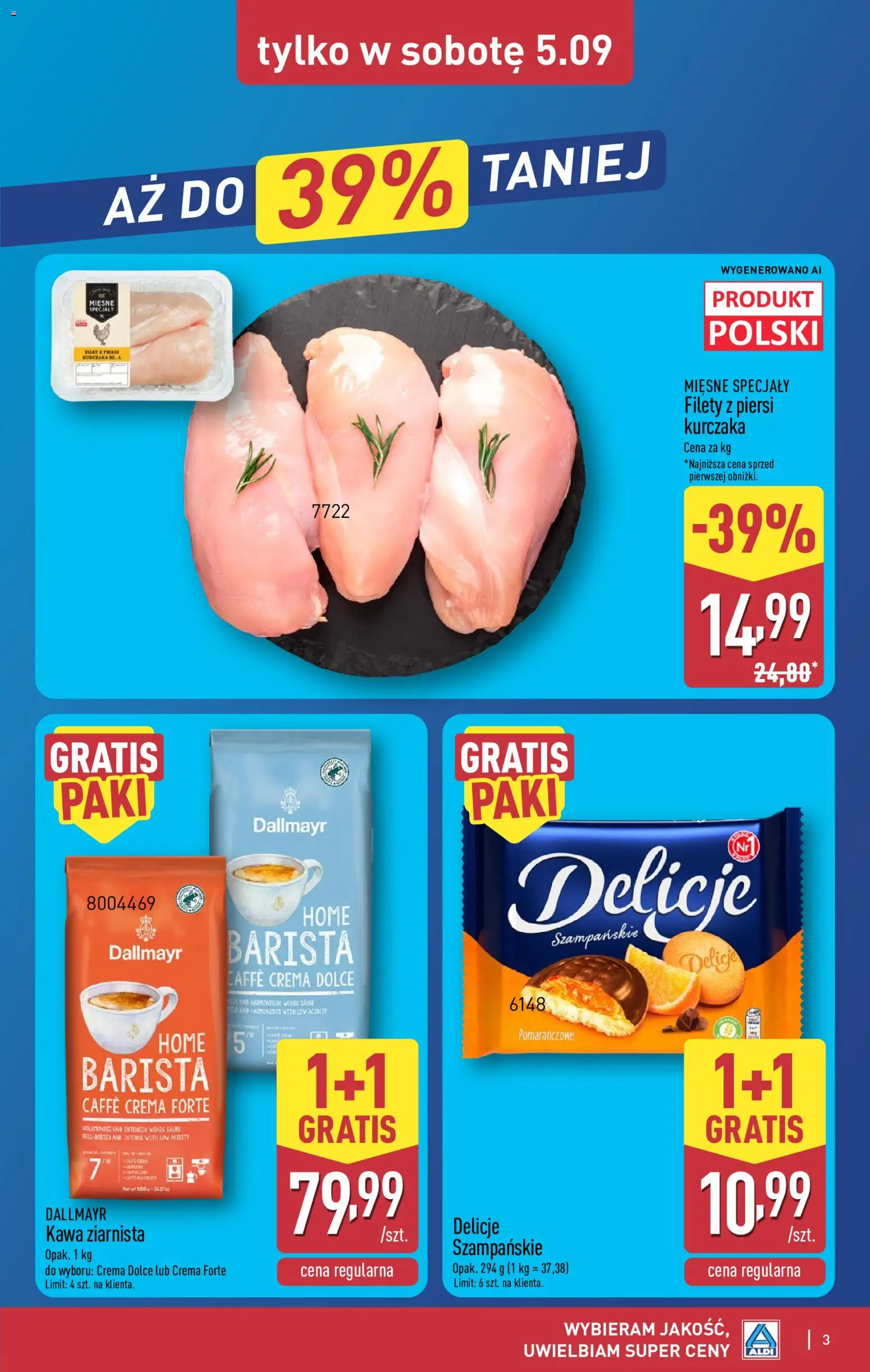 Aldi Polsko leták - Artykuły przemysłowe i tekstylia od 03.09.2026 | Strana: 3 | Produkty: Crema, Caffè crema