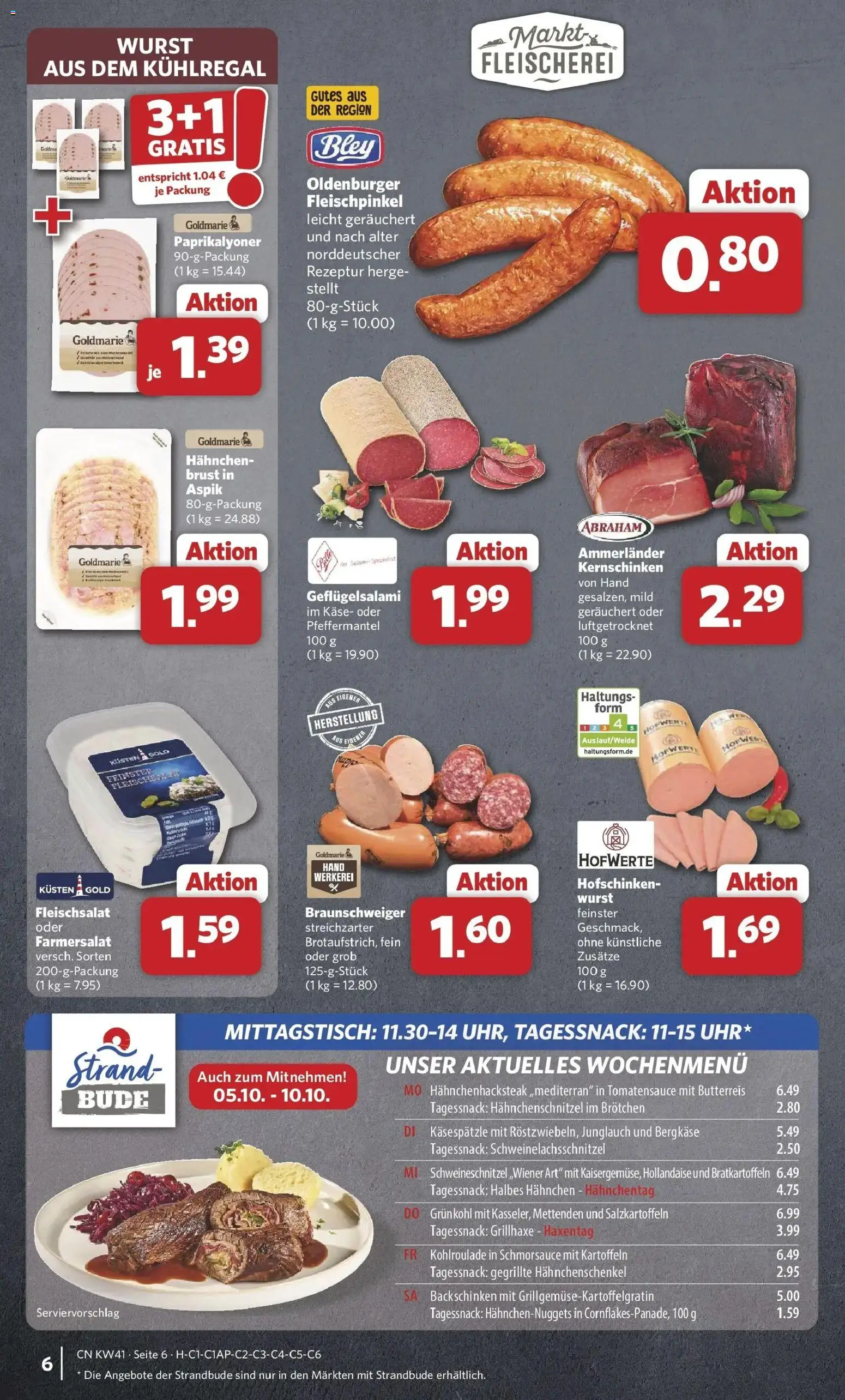 Combi Prospekt Apen – gültig ab 05.10.2026 | Seite: 6 | Produkte: Hahnchen, Käse, Kartoffeln, Wurst