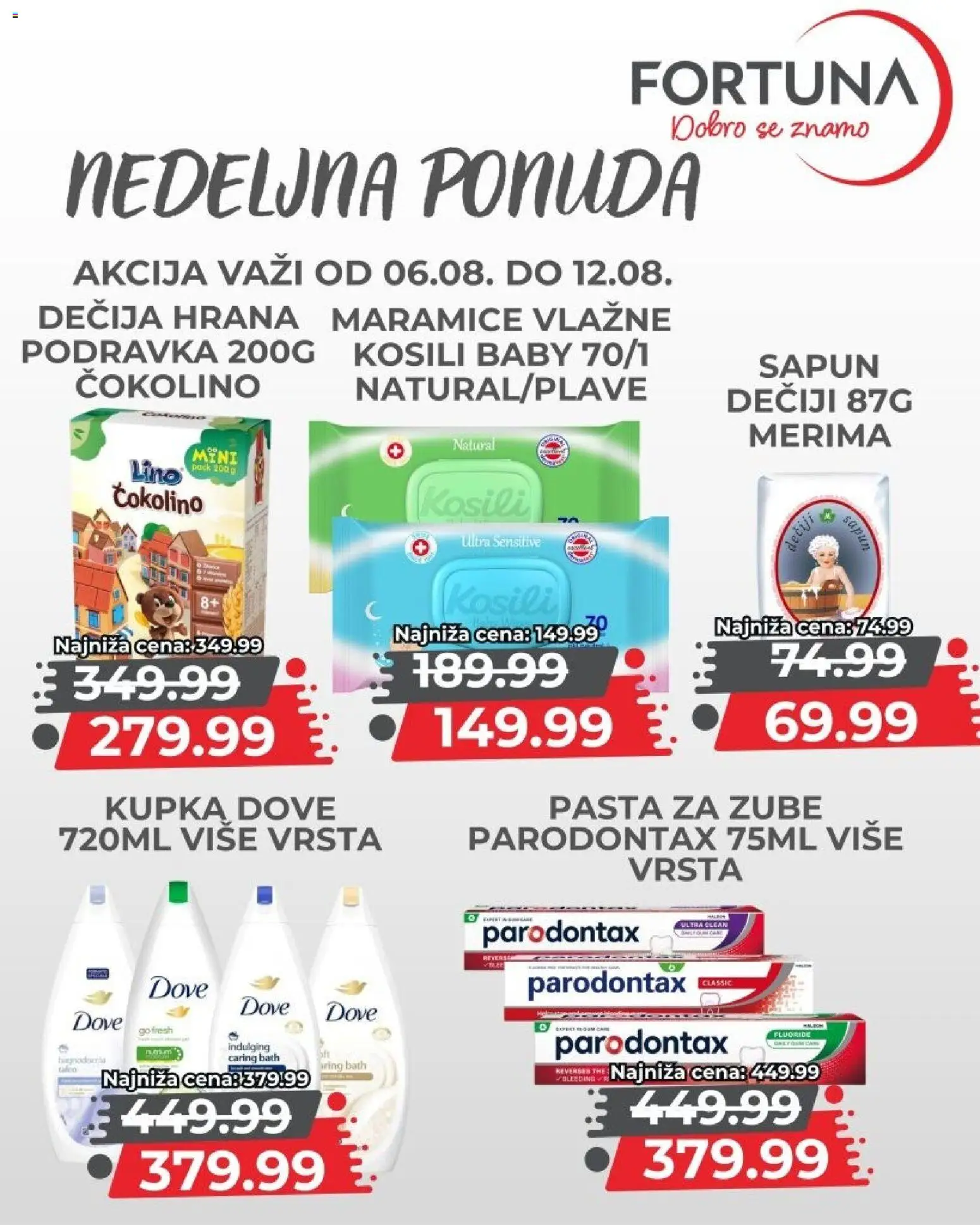 Fortuna Market katalog - važi od 06.08.2026 | Strana: 9 | Proizvode: Sapun, Dove, Parodontax, Pasta za zube