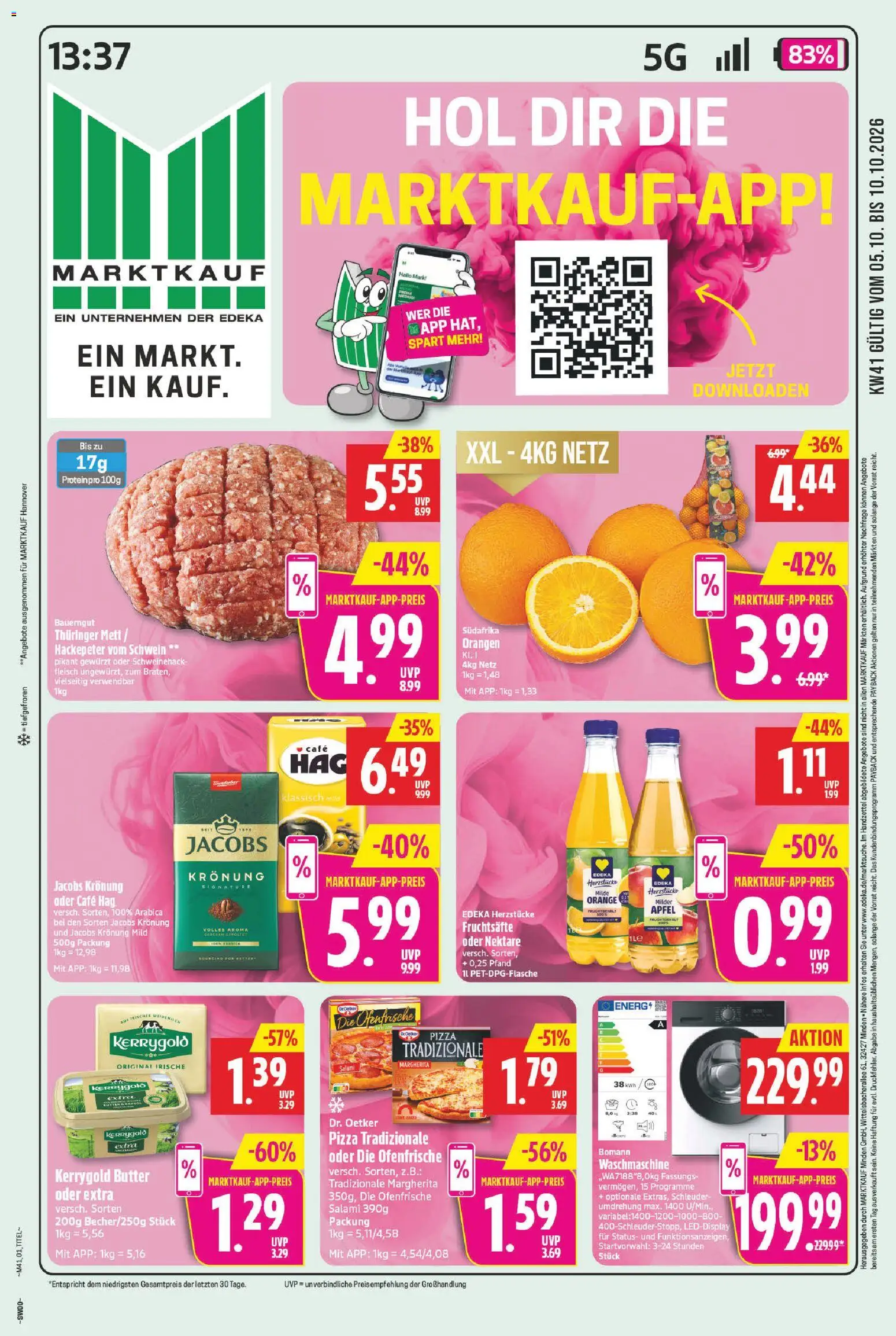 Marktkauf Montag, 5. Oktober Große Ersparnis