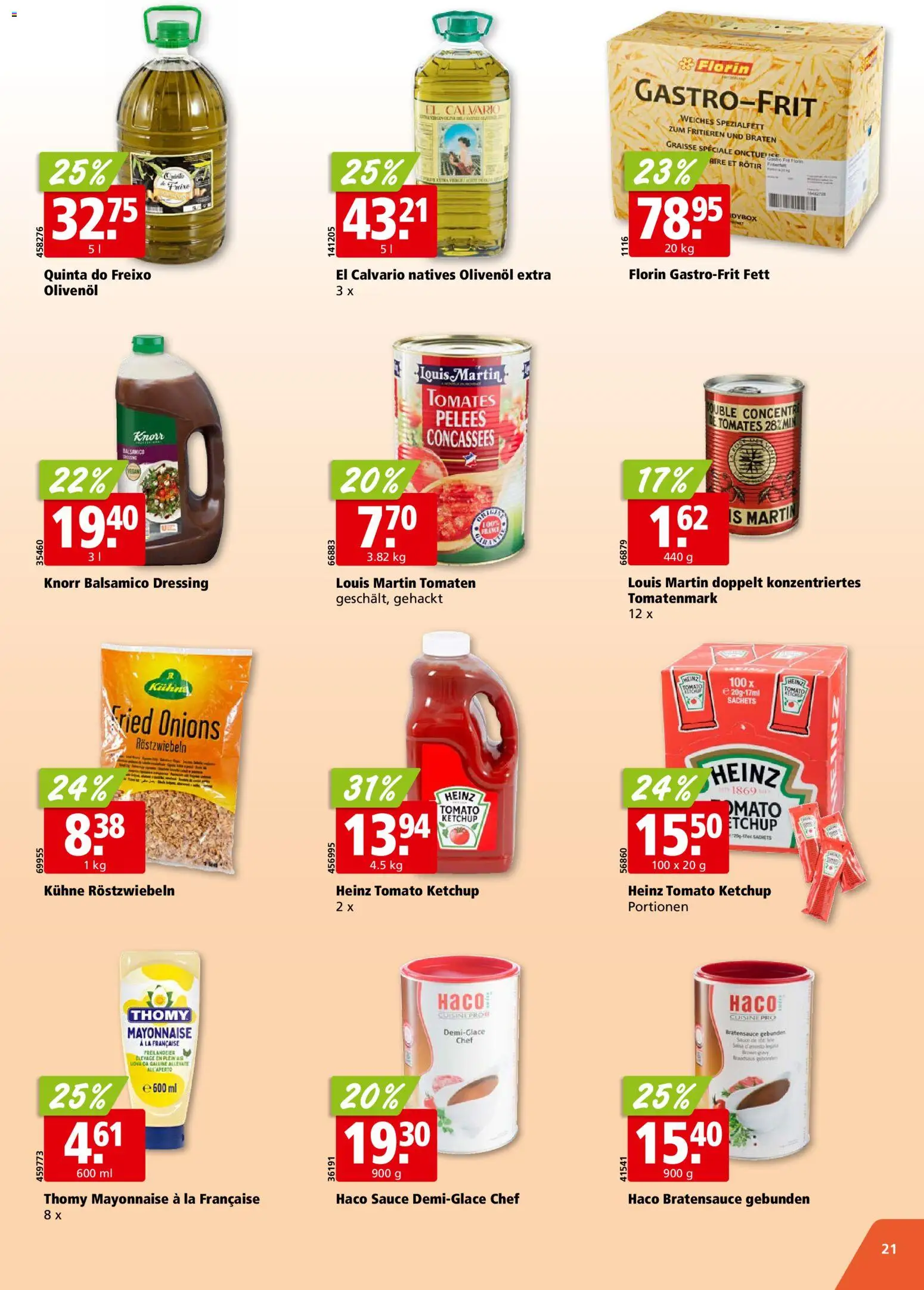 Aligro aktionen Chavannes, Matran, Genf, Sitten – gültig ab 17.08.2026 | Seite: 21 | Produkte: Dressing, Tomaten, Ketchup, Mayonnaise