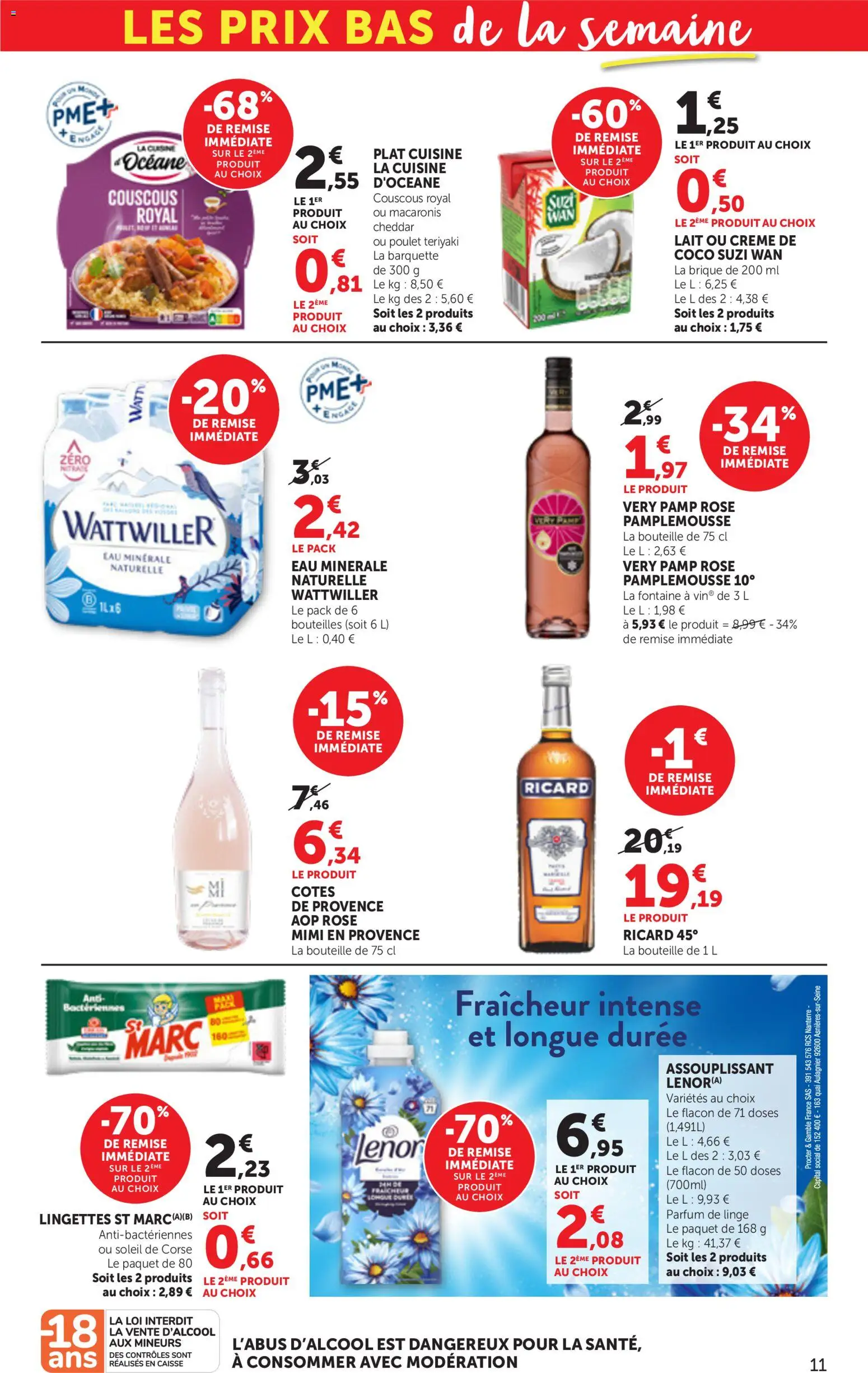 {H1} | Page: 11 | Produits: Eau minérale, Pamplemousse, Couscous, Cheddar
