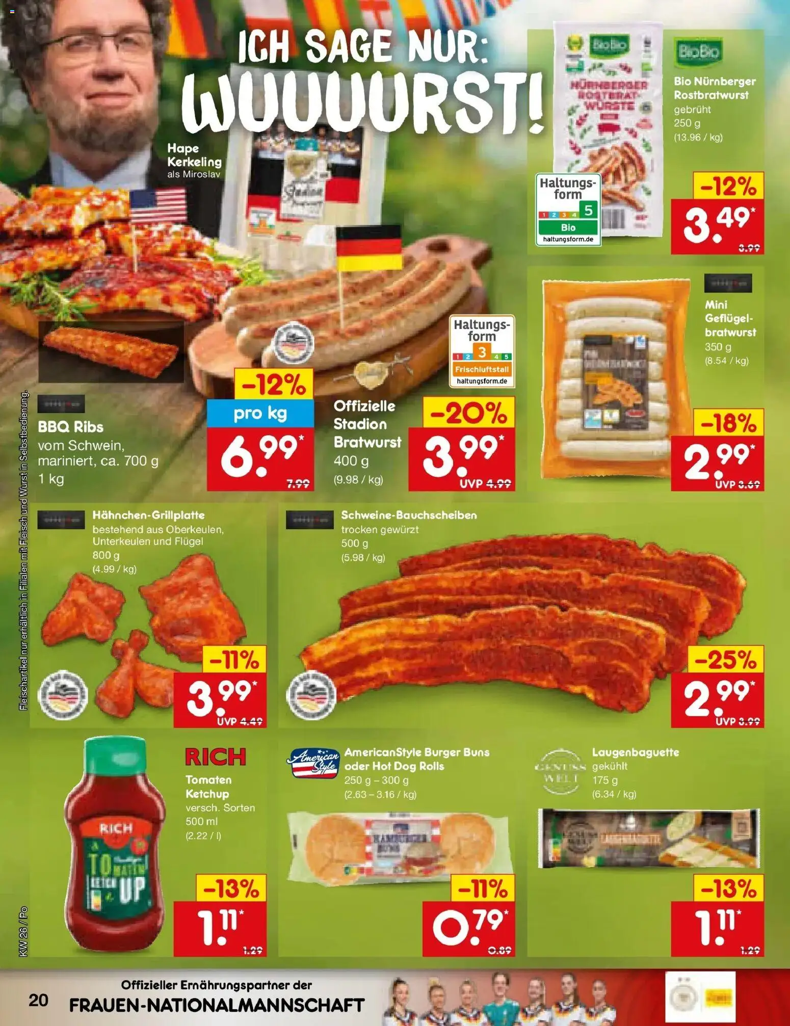 Netto Marken-Discount Prospekt Regensburg – gültig ab 21.06.2026 | Seite: 26 | Produkte: Bratwurst, Burger, Tomaten, Ketchup
