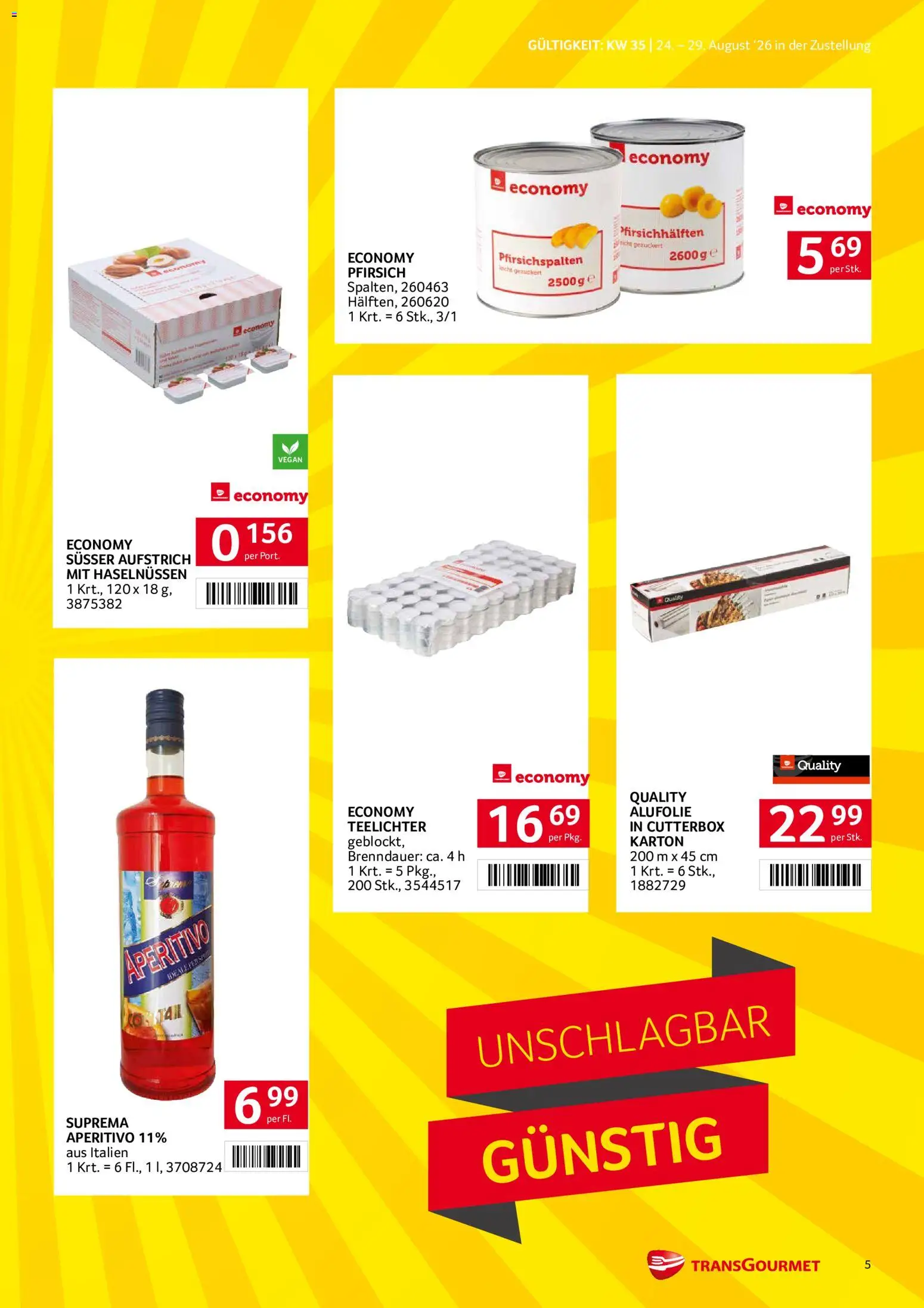 Transgourmet Zustellaktion gültig ab 24.08.2026 | Seite: 5 | Produkte: Pfirsich