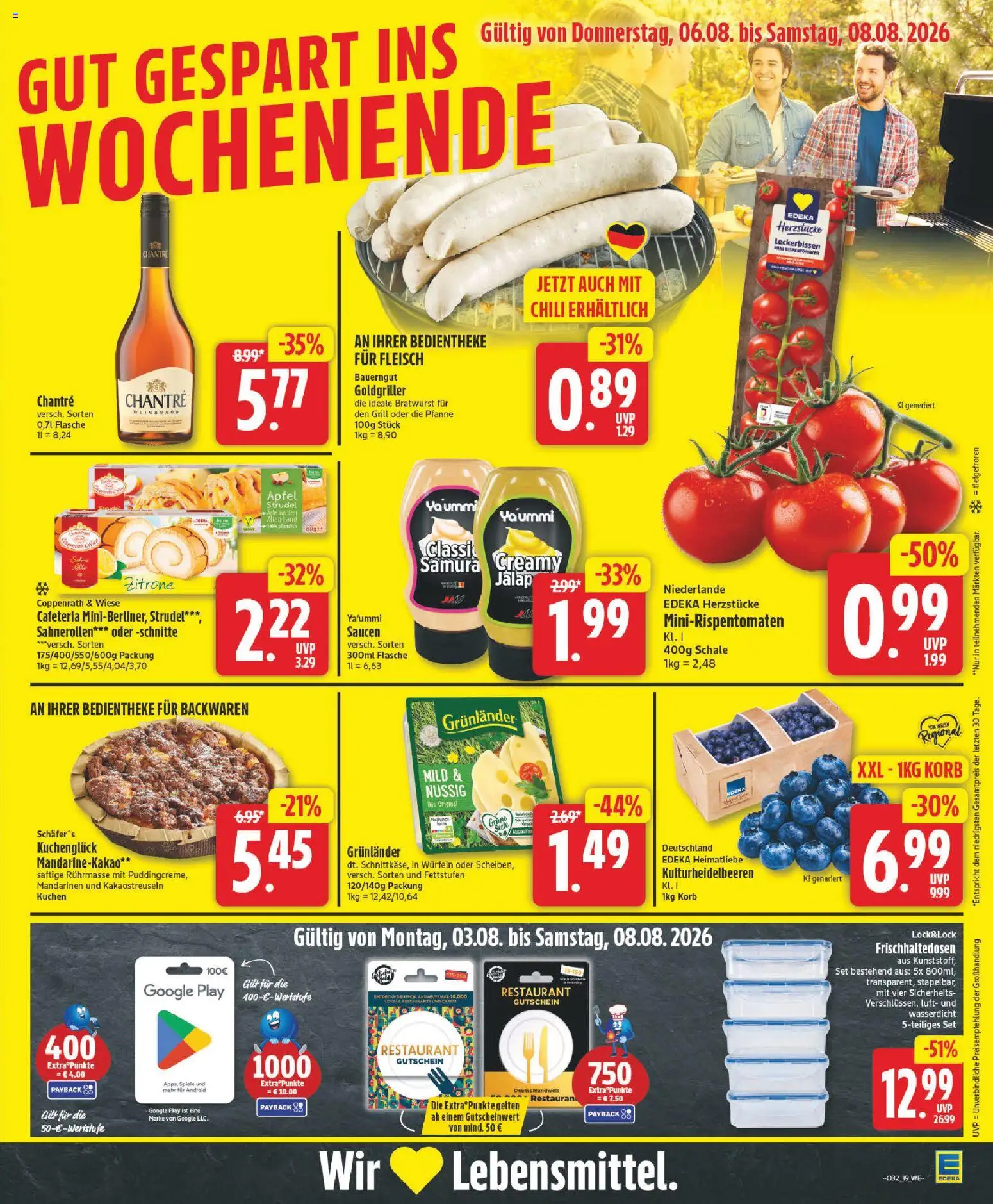 Edeka Prospekt – gültig ab 03.08.2026 | Seite: 23 | Produkte: Grill, Korb, Äpfel, Mandarinen