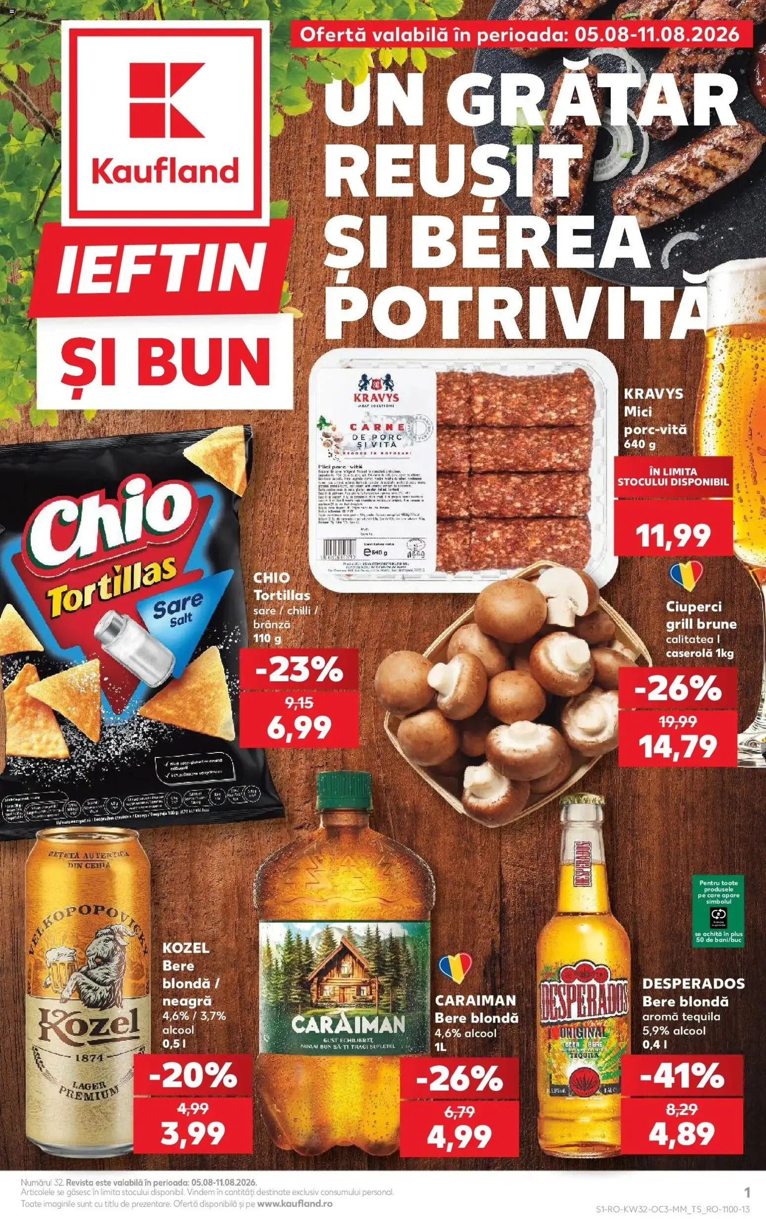 Noul catalog Kaufland – valabil de la 05.08.2026 | Pagină: 1 | Produse: Chilli, Caserola, Mici, Ciuperci