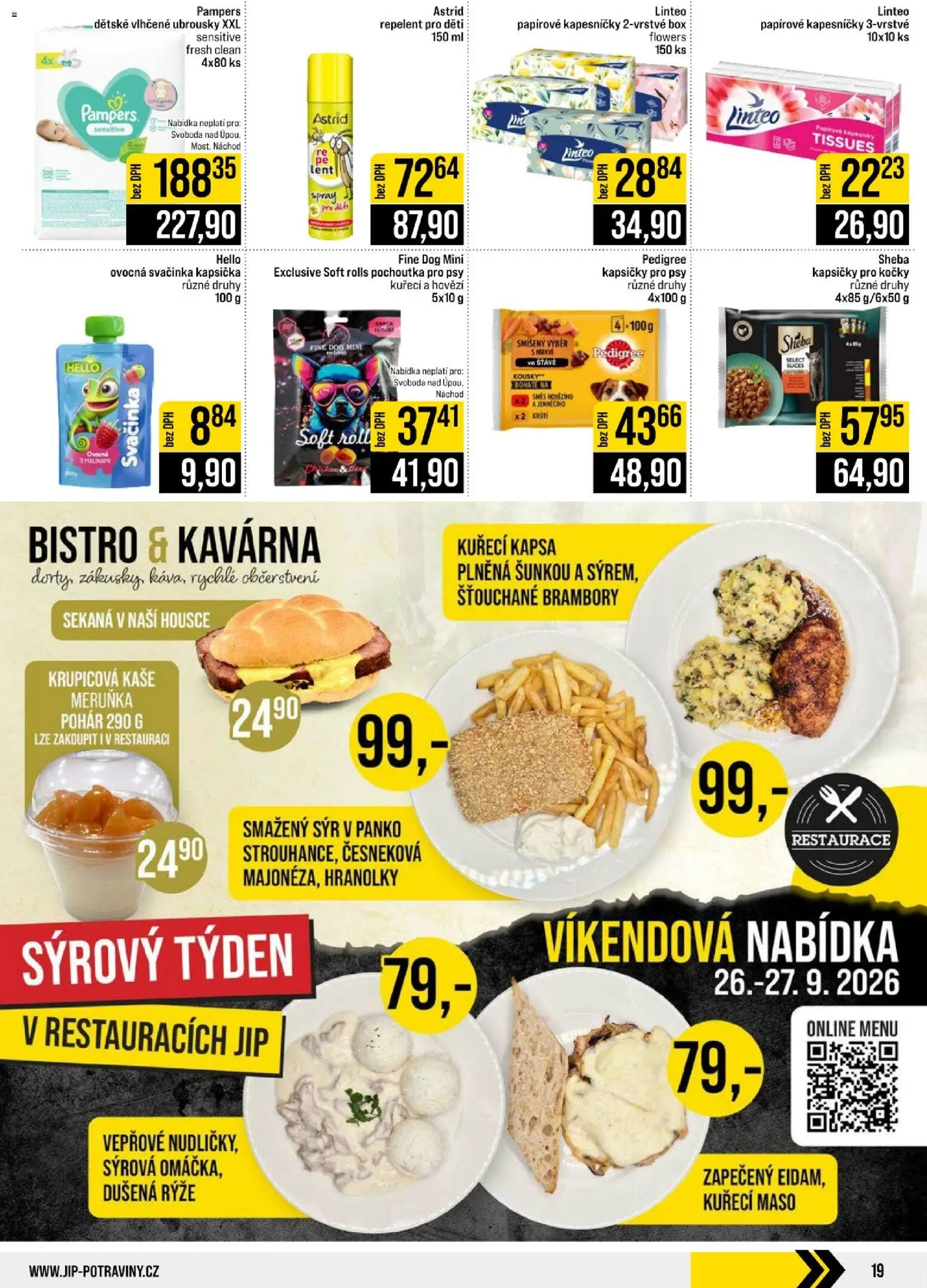 Jip leták - Cash & Carry od 23.09.2026 | Strana: 19 | Produkty: Hranolky, Pampers, Sheba, Kaše