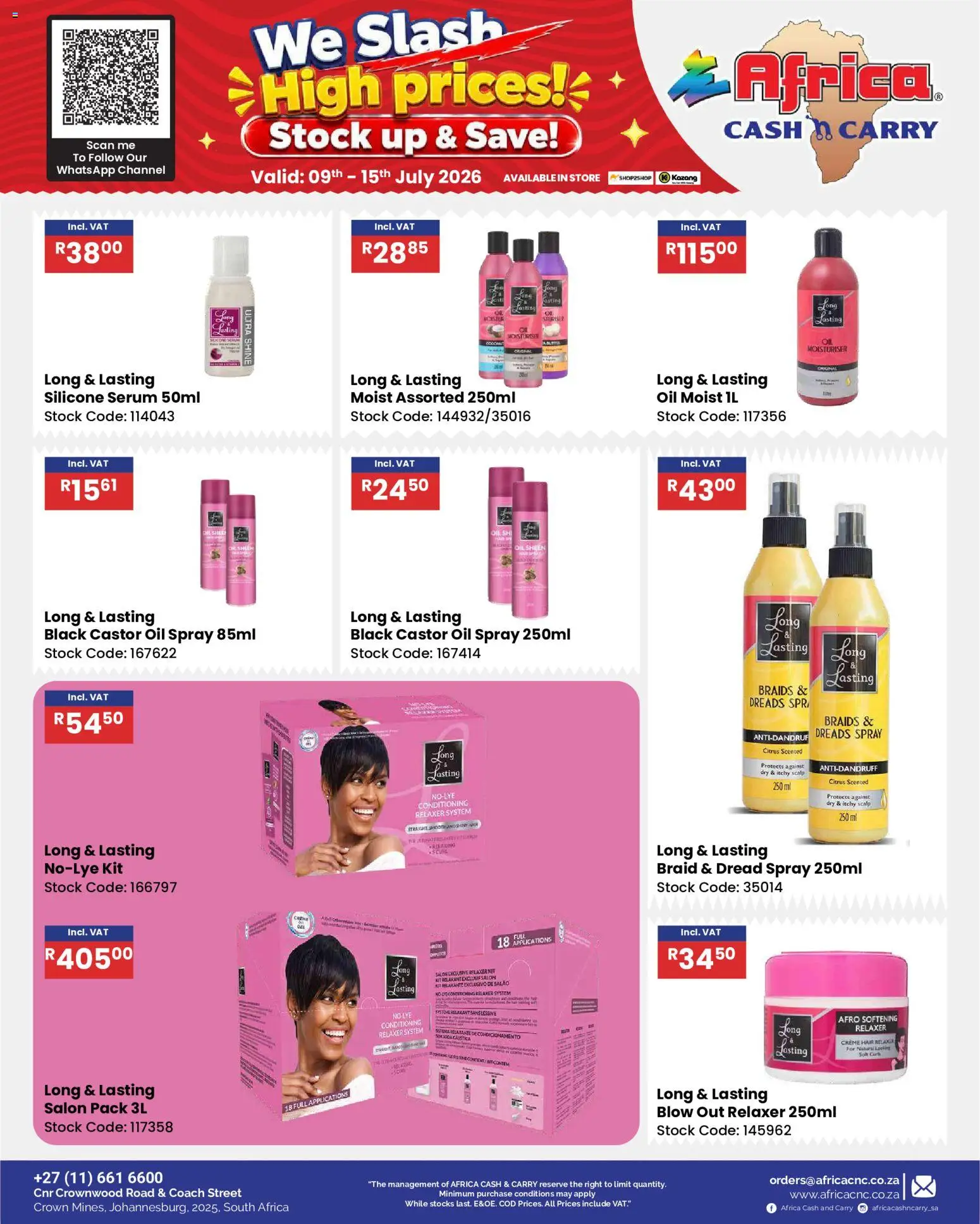 New Africa Cash & Carry catalogue – valid from 09/07/2026 | Page: 62 | Products: Braids, Oil, Silicone, Relaxer
