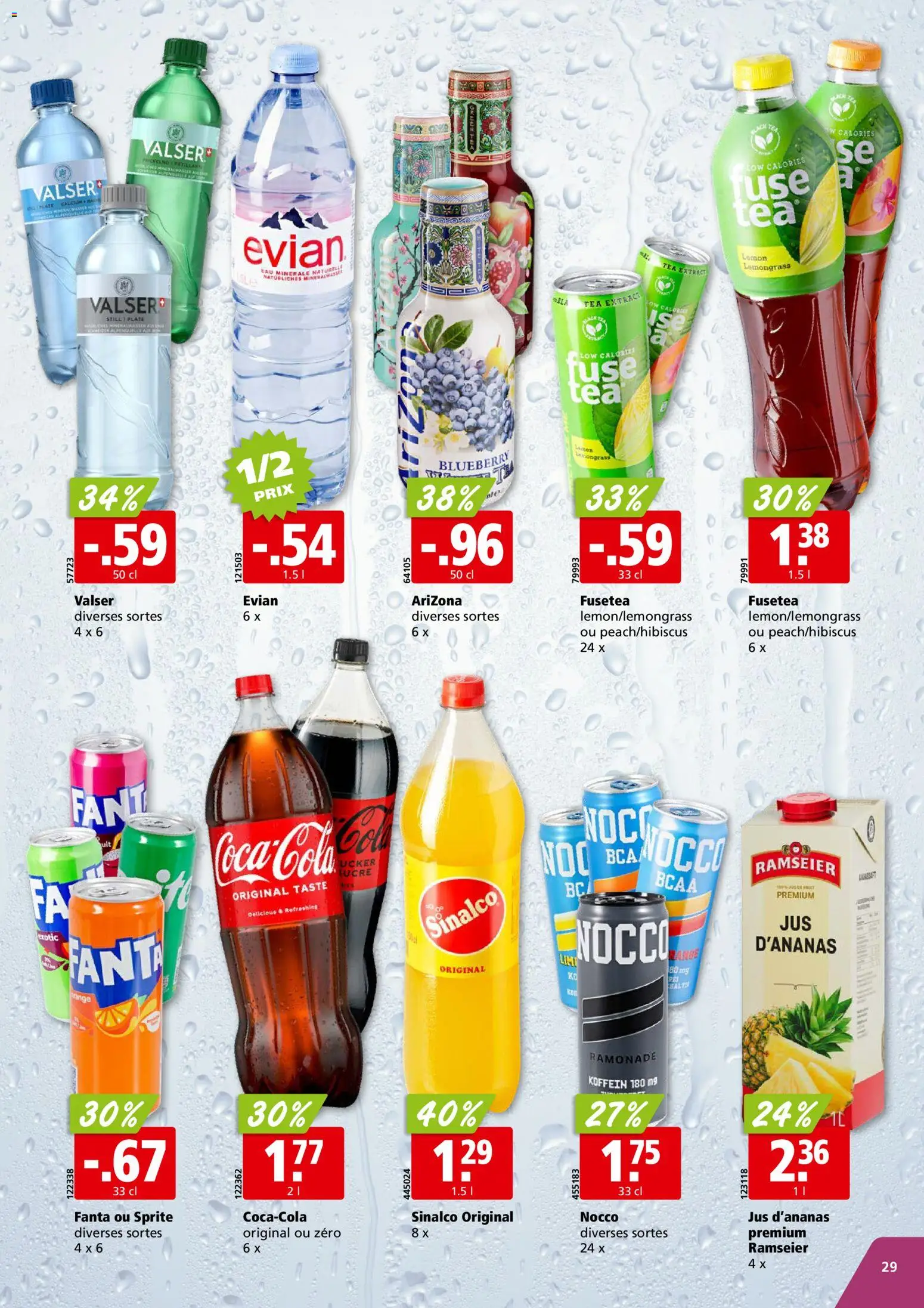 Aligro aktionen Chavannes, Matran, Genève, Sion – gültig ab 27.07.2026 | Seite: 29 | Produkte: Fanta, Sprite, Mineralwasser