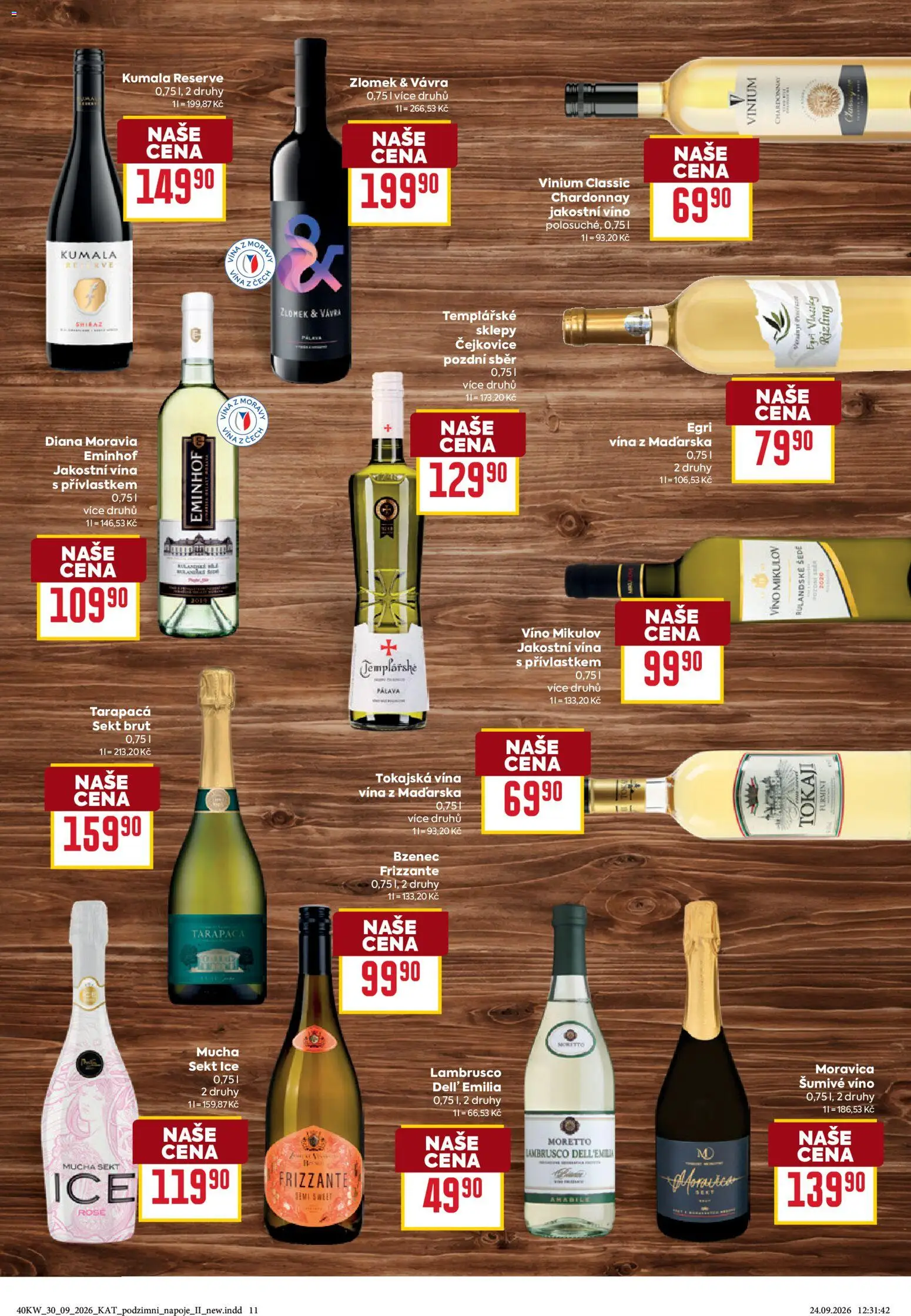 Billa leták Podzimní nápoje od 30.09.2026 | Strana: 11 | Produkty: Frizzante, Nápoje, Mucha sekt, Tokaji