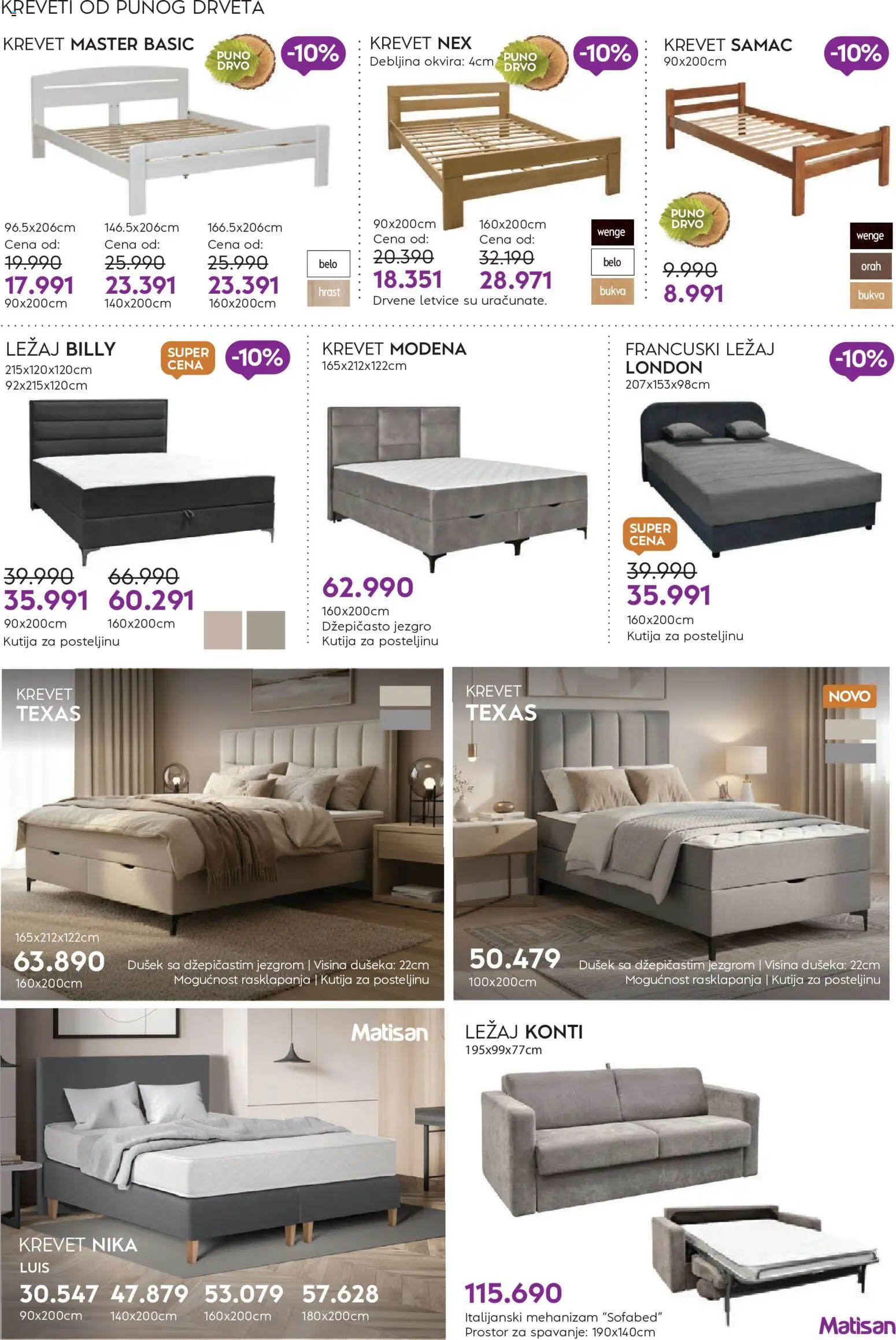 Matis katalog - važi od 01.08.2026 | Strana: 75 | Proizvode: Krevet, Dušek, Orah, Francuski ležaj