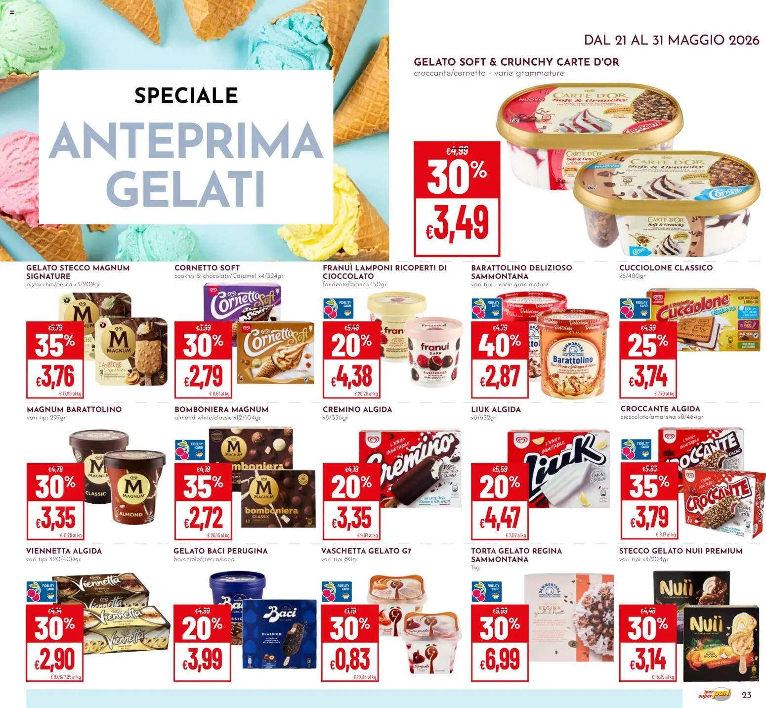 Volantino Pan del 21.05.2026 | Pagina: 23 | Prodotti: Lamponi, Gelato, Latte, Cacao