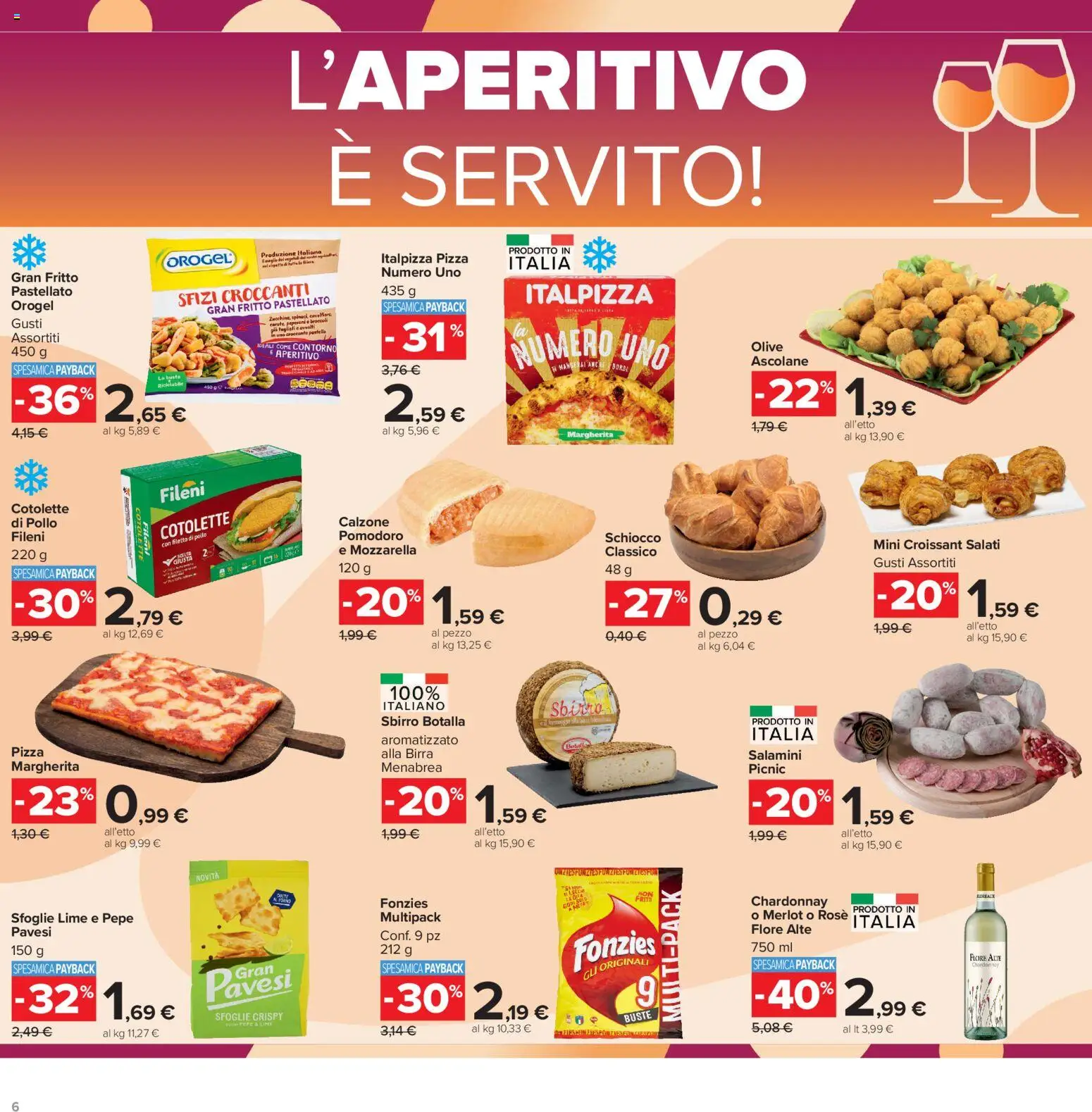 Volantino Carrefour del 16.06.2026 | Pagina: 6 | Prodotti: Peperoni, Mozzarella, Pomodoro, Broccoli