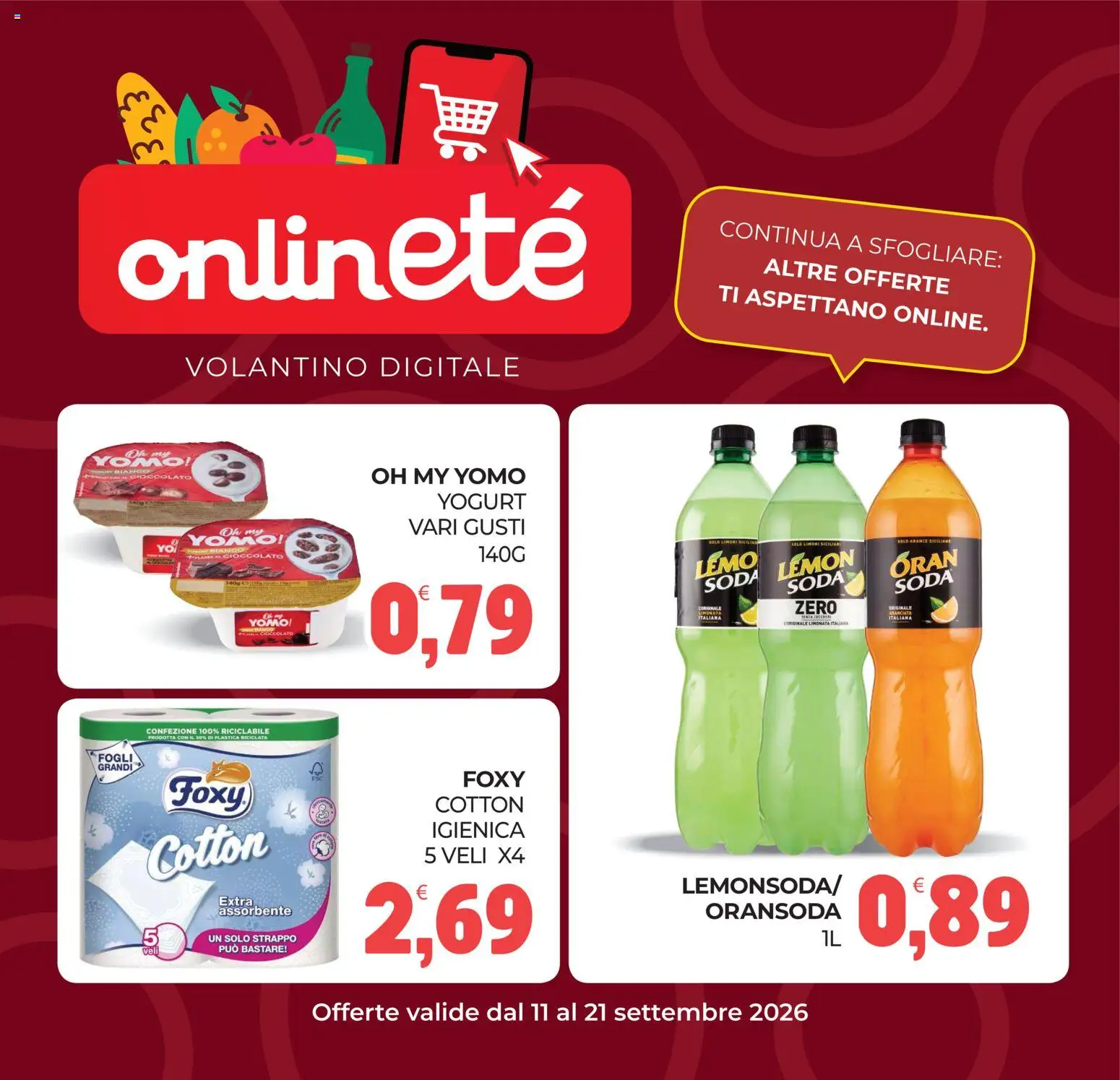 Volantino Eté del 11/09/2026 | Pagina: 25 | Prodotti: Yogurt, Cioccolato, Arance, Limonata