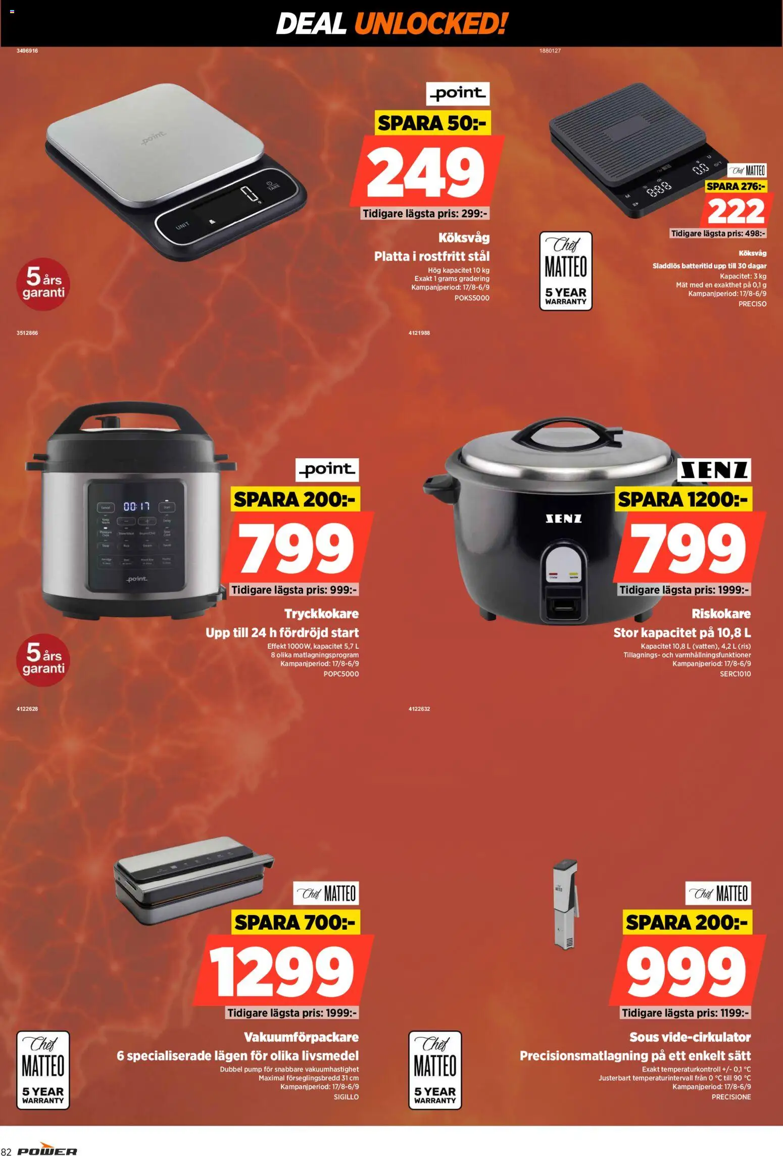 Power reklamblad aktuell från 31/08/2026 | Sida: 82 | Produkter: Pump, Tryckkokare, Köksvåg, Vakuumförpackare