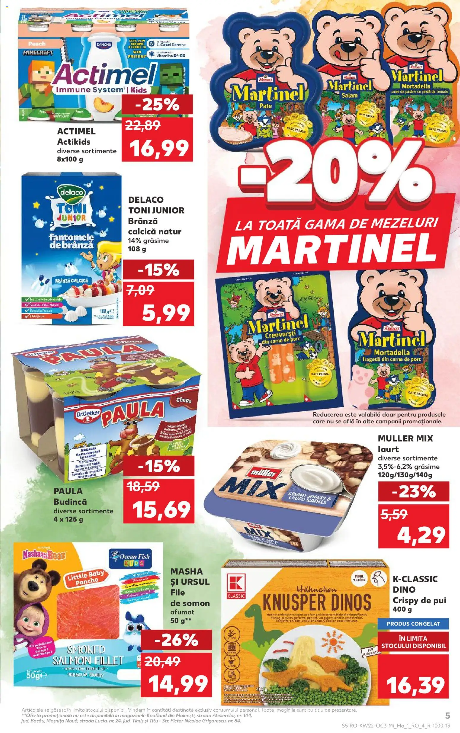 Kaufland RO akciós ujság - amely érvényes a következő dátumtól: 27.05.2026 | Oldal: 5 | Termékek: Actimel, Mortadella