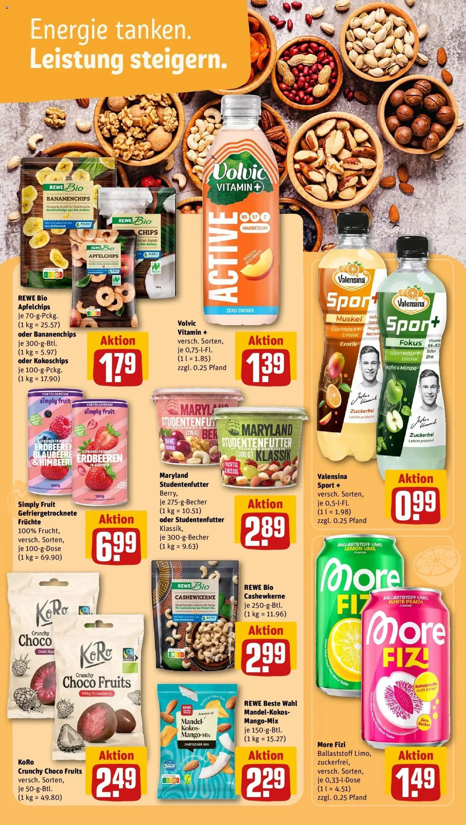 REWE Prospekt ab 21.09.2026 zum Blättern » Angebote | Seite: 30 | Produkte: Valensina, Zucker, Pfirsich, Volvic