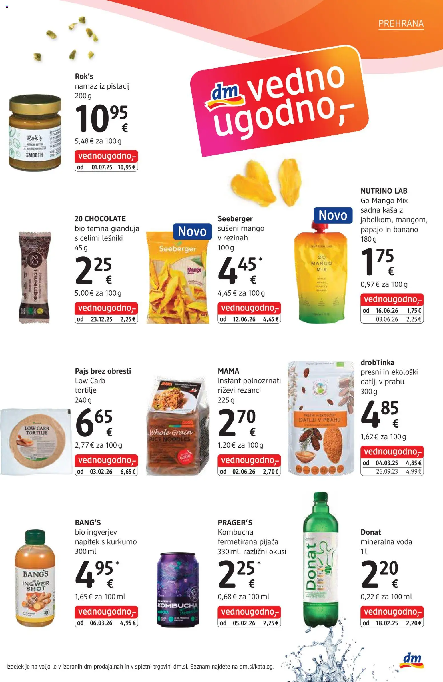 Novi DM Drogerie Markt katalog ponudbe – veljaven od 01.09.2026 | Stran: 23 | Izdelki: Rezanci, Tortilje, Mineralna voda, Mango