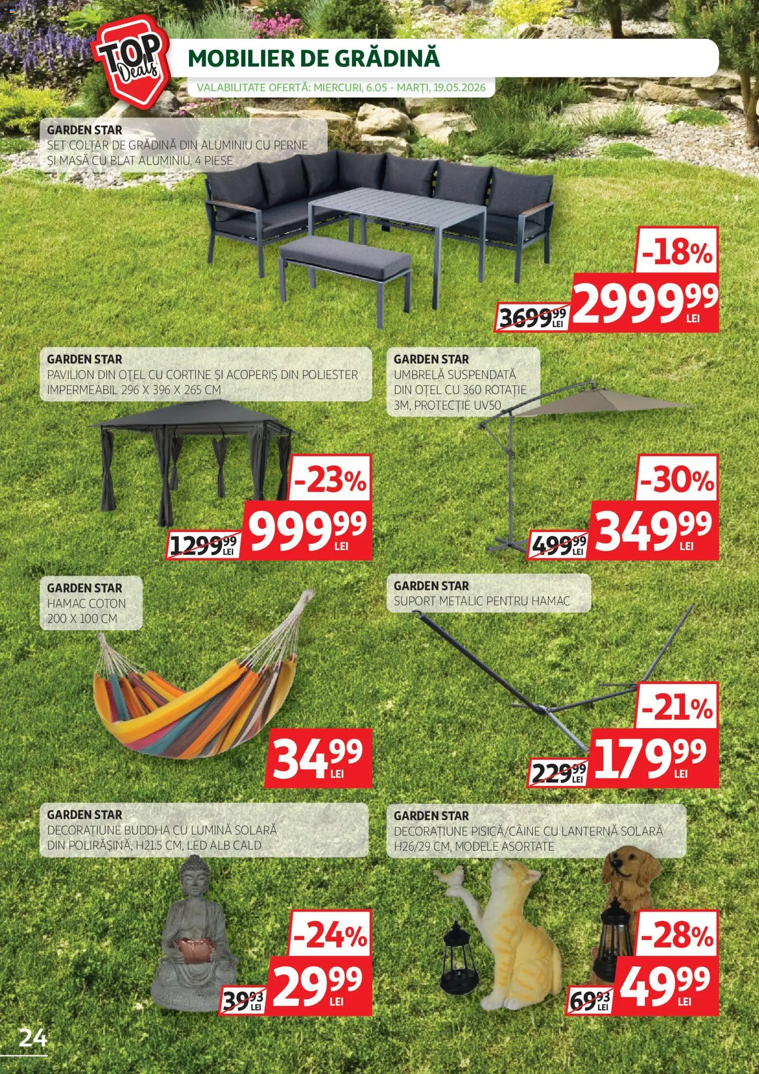 Noul catalog Auchan – valabil de la 06.05.2026 | Pagină: 24 | Produse: Tavuk suyu, Masă, Colțar, Pavilion