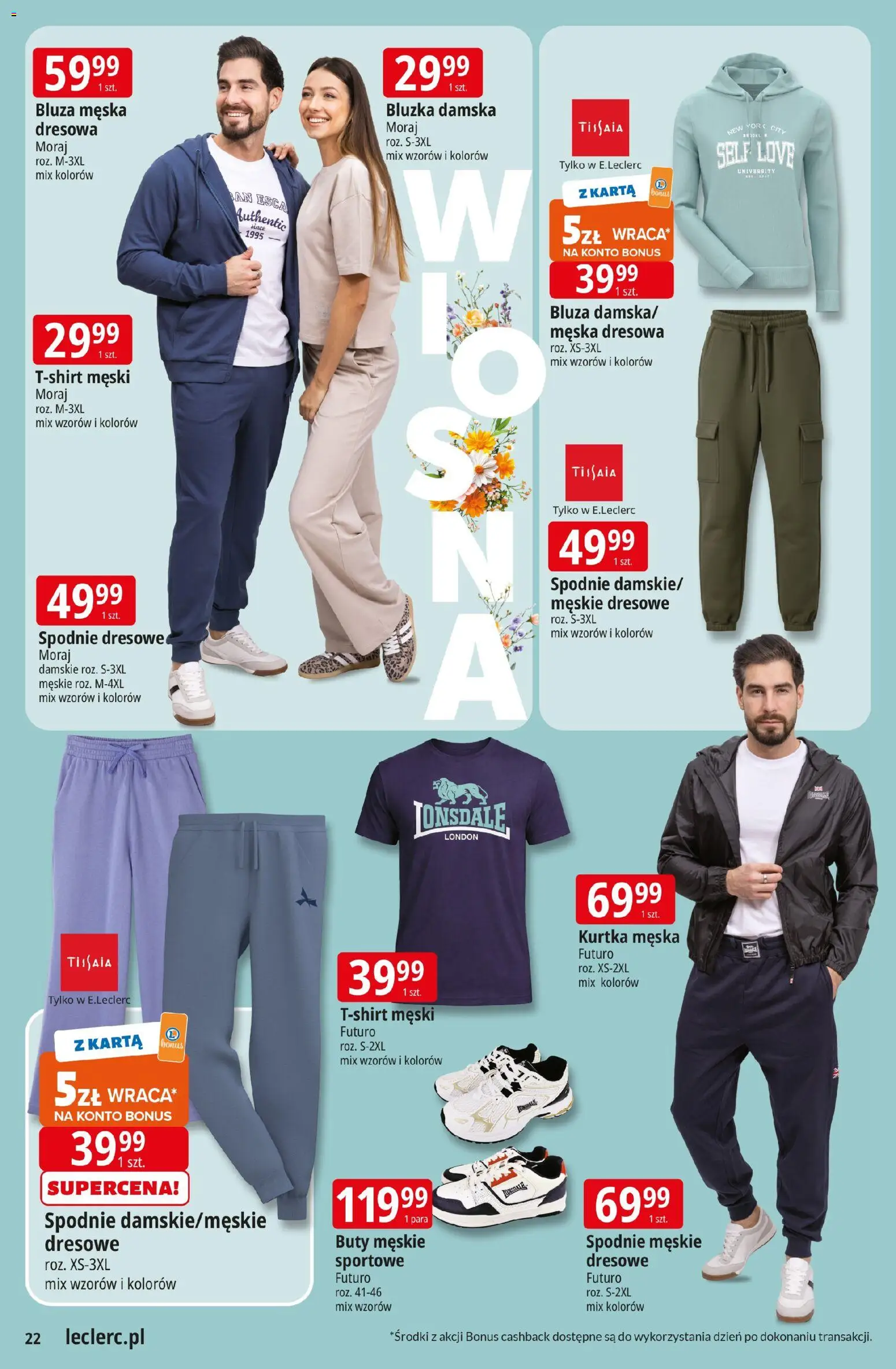 E.Leclerc gazetka - Radom od 10.03.2026 | Strona: 22 | Produkty: Bluzka, Kurtka, Spodnie, Buty