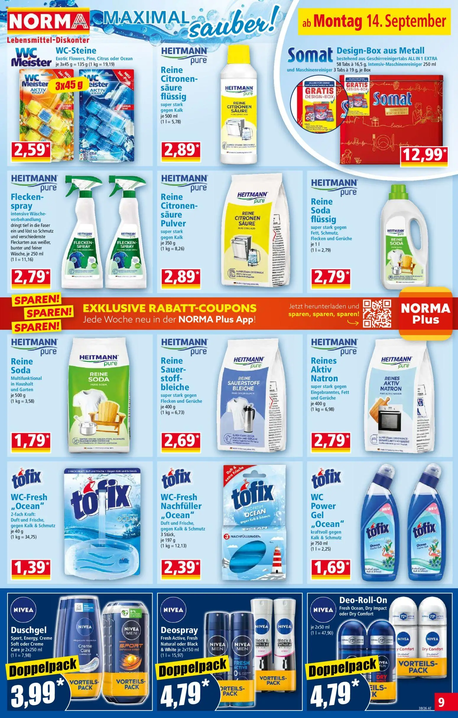 Norma Flugblatt gültig ab 14.09.2026 | Seite: 9 | Produkte: Box, Duft, Creme, Duschgel