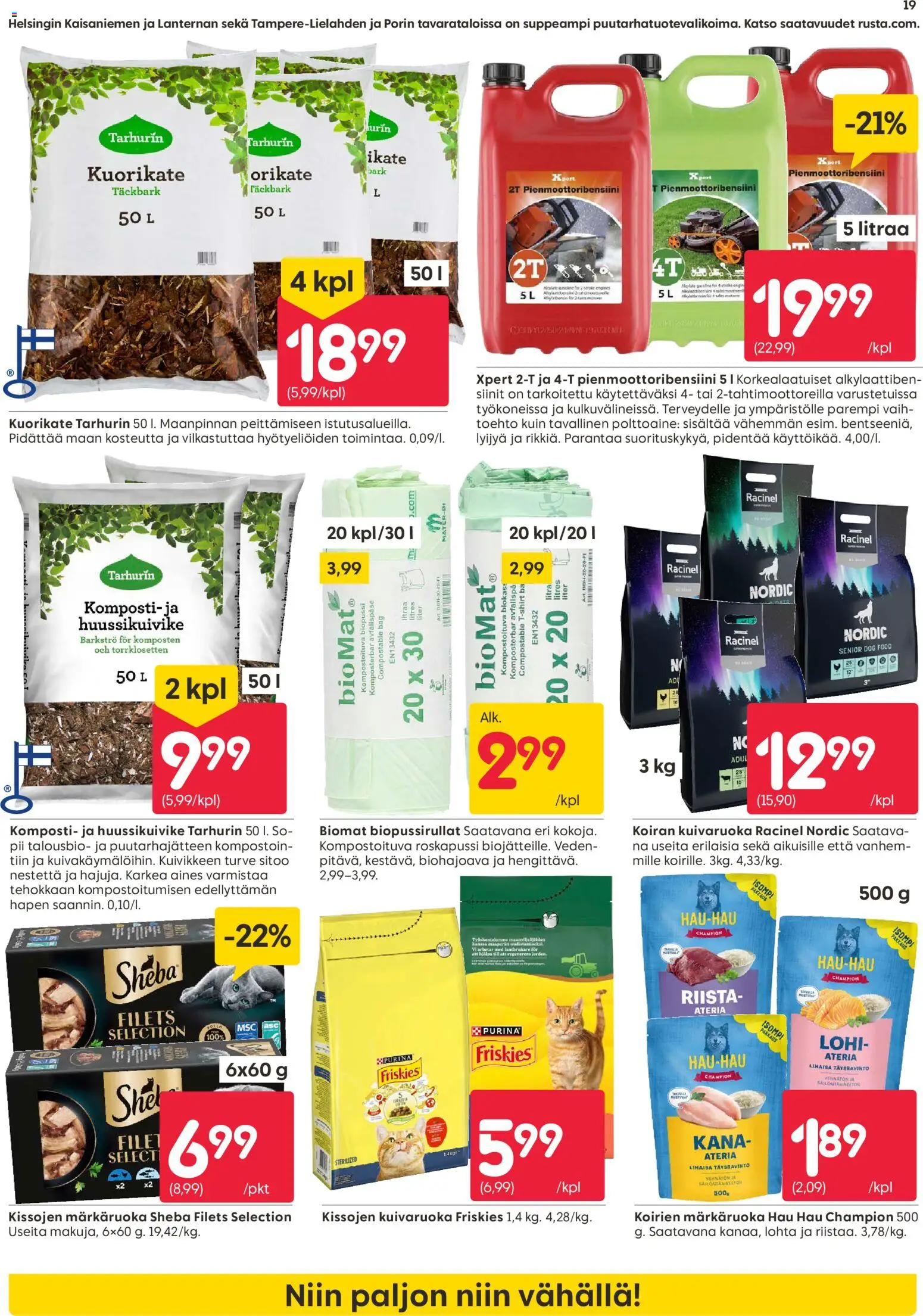 Rusta tarjoukset – voimassa 15.06.2026 alkaen | Sivu: 19 | Tuotteet: Lohi, Kana, Komposti, Turve