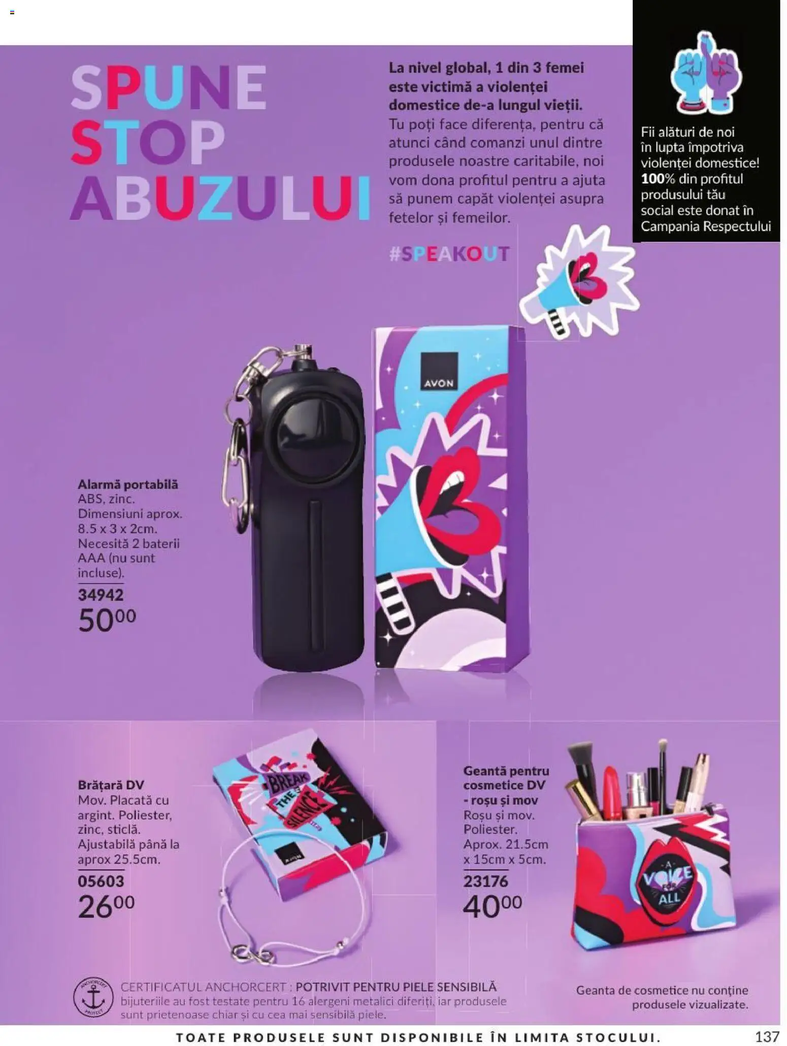 Noul catalog Avon – valabil de la 01.09.2026 | Pagină: 137 | Produse: Geantă, Brățară, Baterii