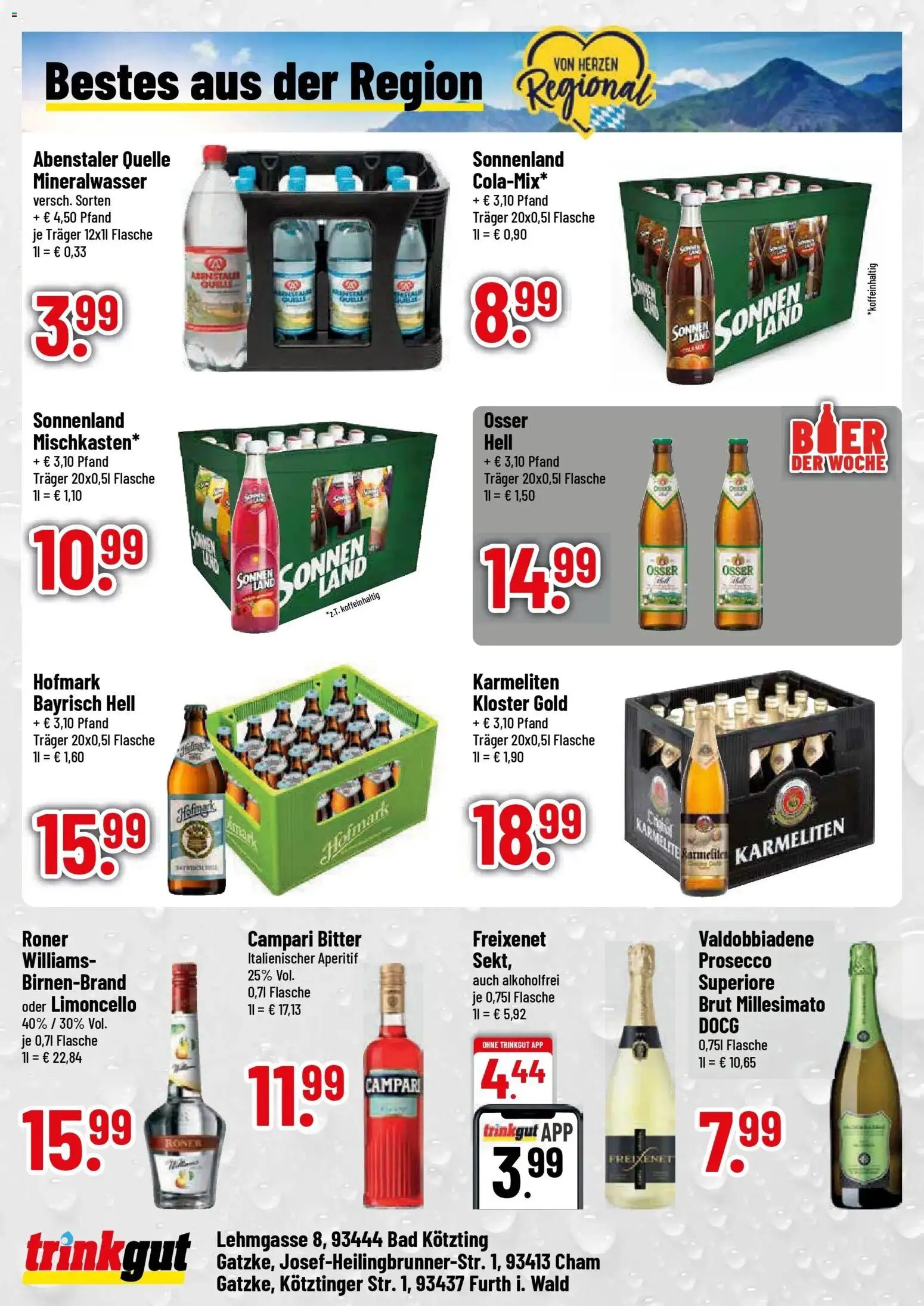 Trinkgut Prospekt Cham (ab 28.09.2026) » Angebote online | Seite: 4 | Produkte: Freixenet, Campari, Mineralwasser, Prosecco