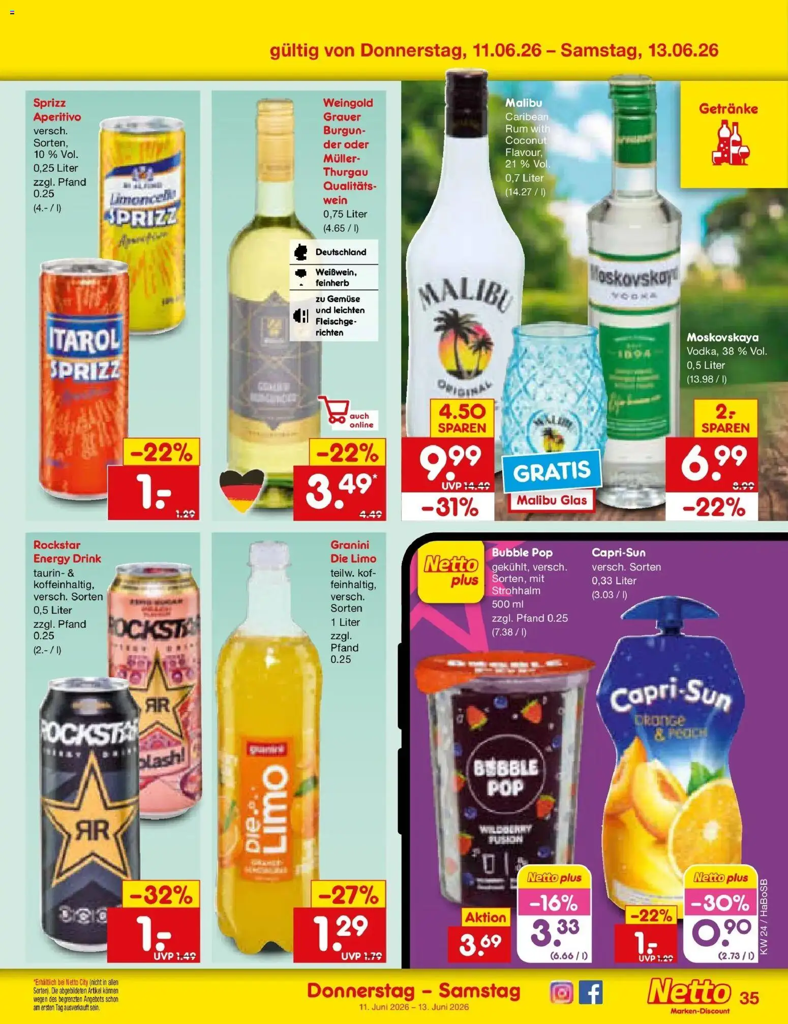 Netto Marken-Discount Prospekt Stadtlohn – gültig ab 08.06.2026 | Seite: 53 | Produkte: Energy, Rockstar, Gemüse, Granini