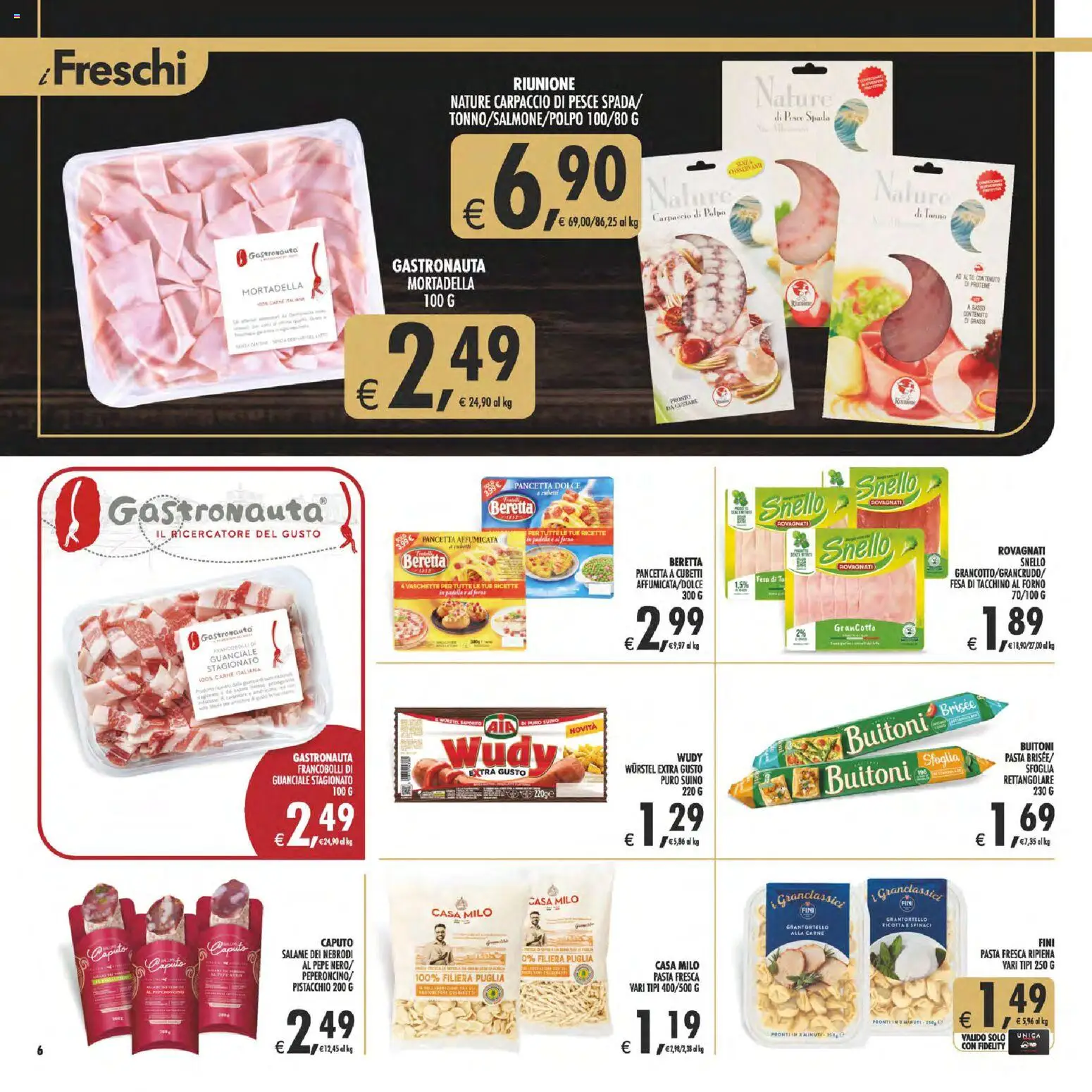 Volantino Decò del 08.05.2026 | Pagina: 6 | Prodotti: Pesce, Pancetta, Polpo, Pasta