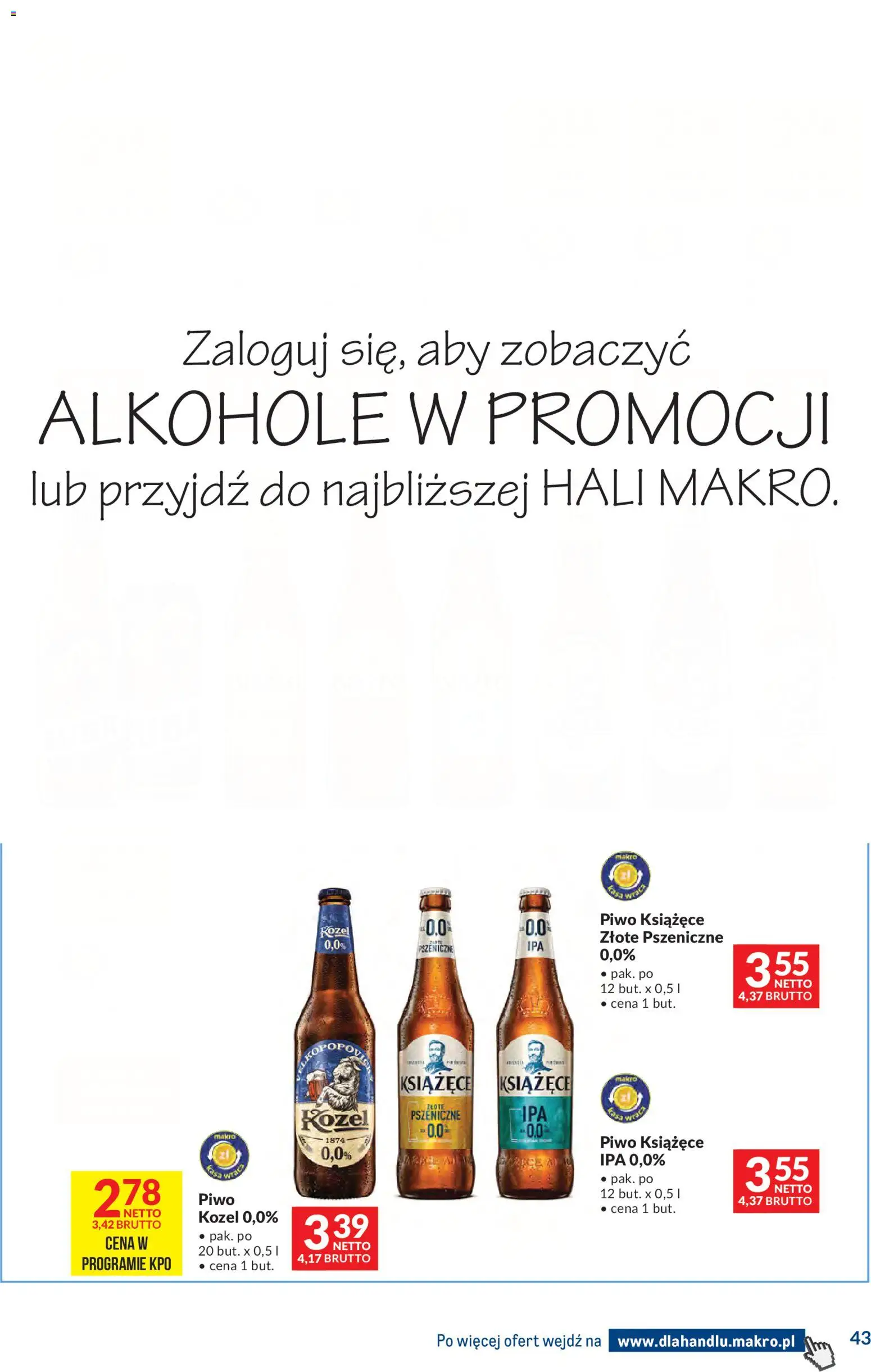 Makro gazetka - Dystrybucja do sklepów od 01.09.2026 | Strona: 43 | Produkty: Alkohole, Piwo książęce, Piwo
