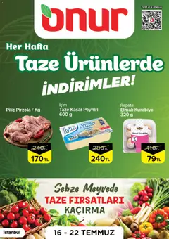 16 Temmuz 2026 tarihinden itibaren geçerli olan Onur Market kataloğu önizlemesi
