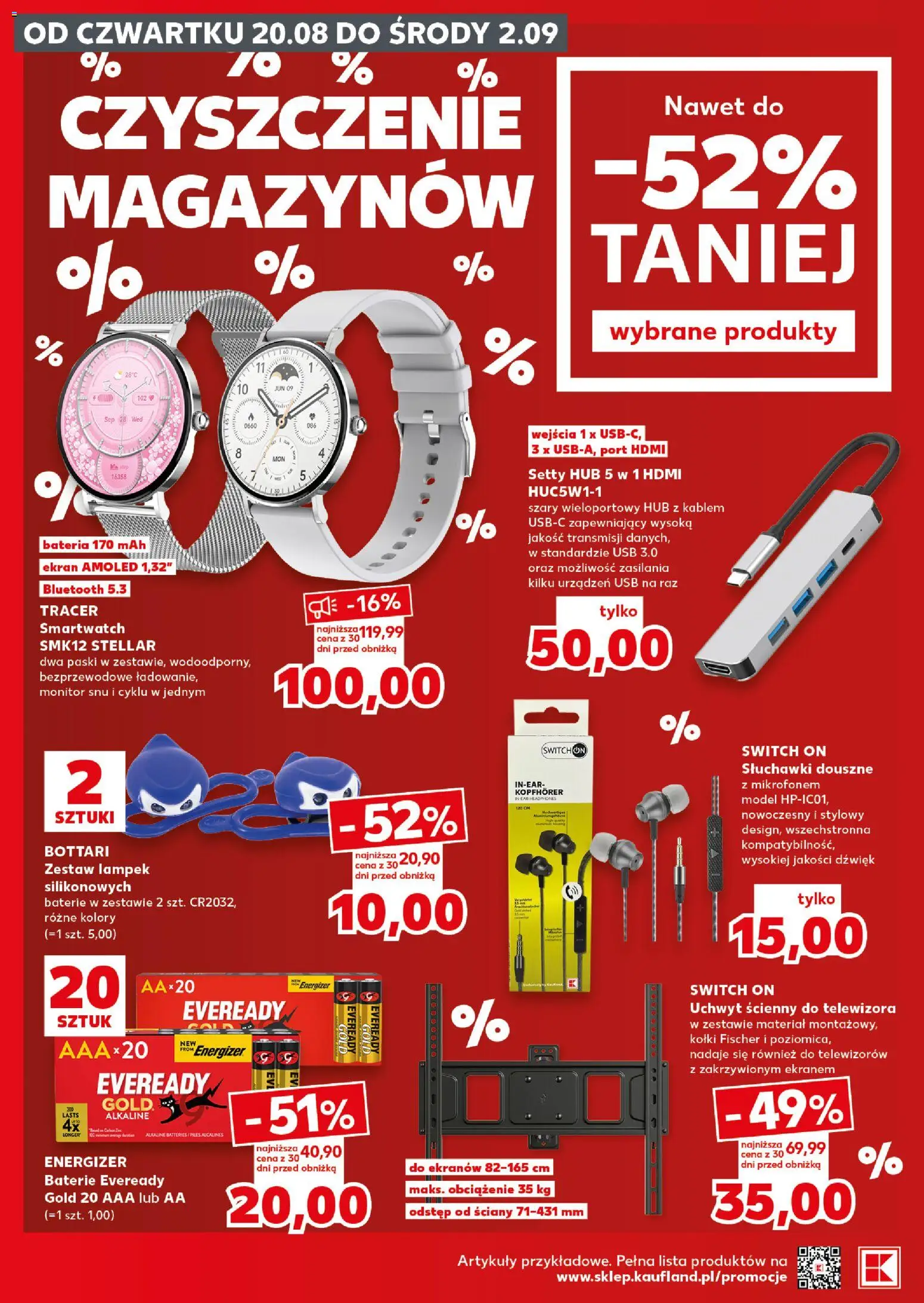 Kaufland Polsko leták - Złap okazje od 20.08.2026 | Strana: 4 | Produkty: Monitor, USB, Switch On, Baterie