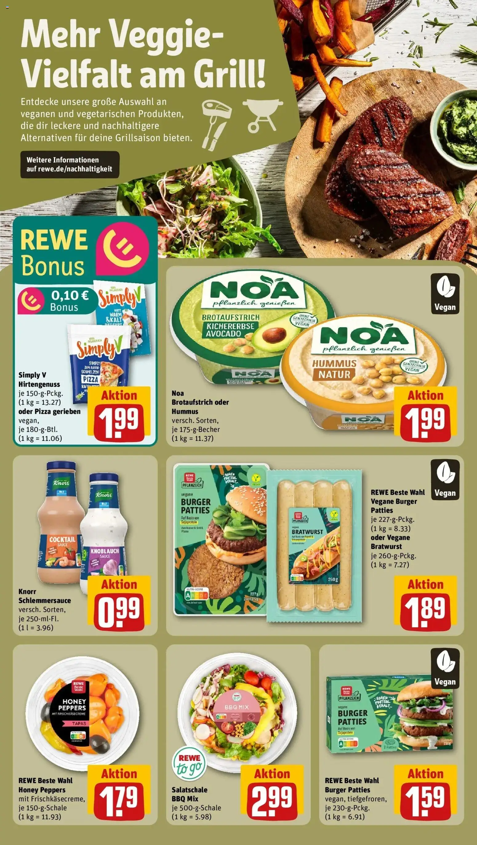 Rewe Prospekt Augsburg	 – gültig ab 10.05.2026 | Seite: 23 | Produkte: Bratwurst, Burger, Avocado, Knoblauch