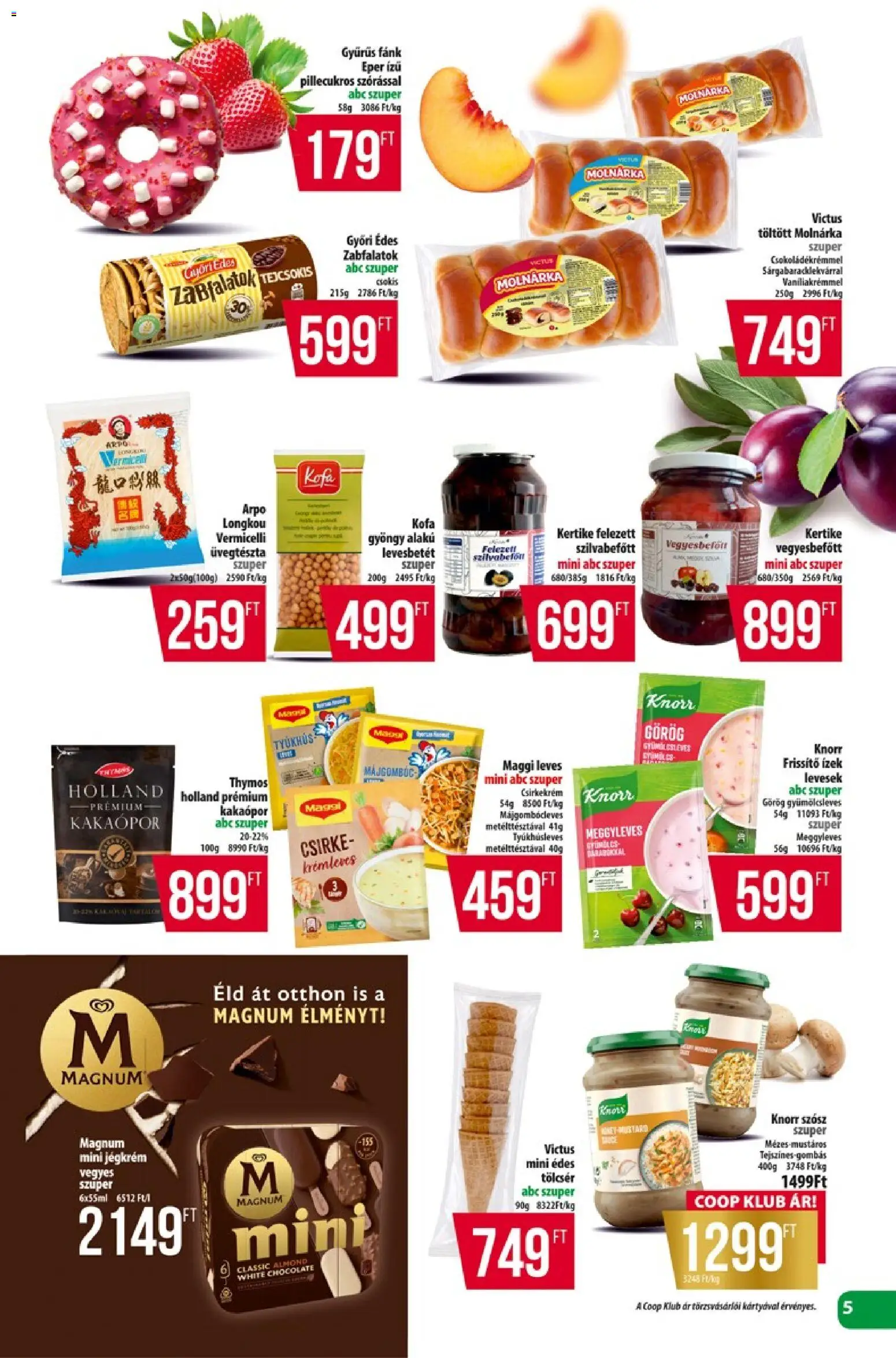 COOP akciós ujság - amely érvényes a következő dátumtól: 28.05.2026 | Oldal: 5 | Termékek: Eper, Jégkrém, Kakaópor, Szósz
