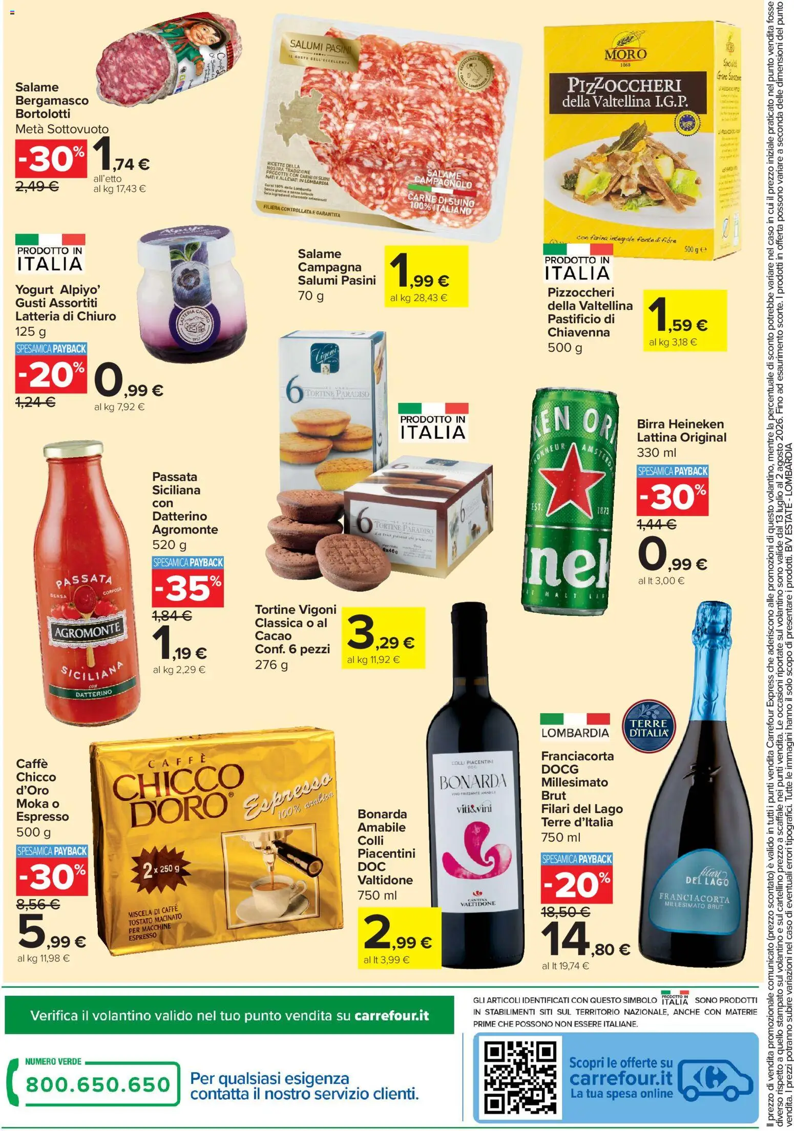 Volantino Carrefour del 13/07/2026 | Pagina: 2 | Prodotti: Yogurt, Salame, Scaffale, Heineken