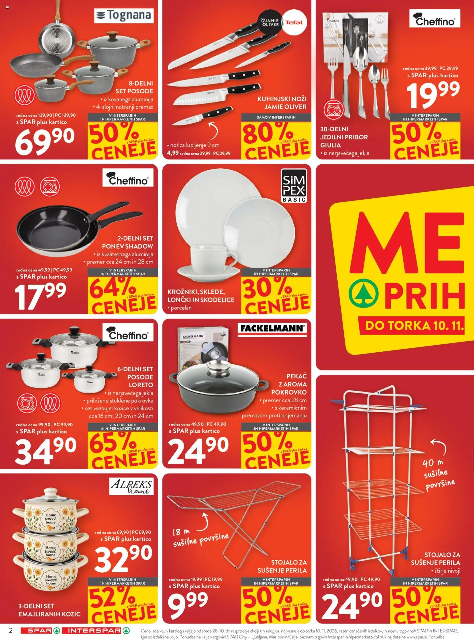 Novi Spar katalog ponudbe – veljaven od 28.10.2026 | Stran: 2 | Izdelki: Pribor, Nož, Kozice