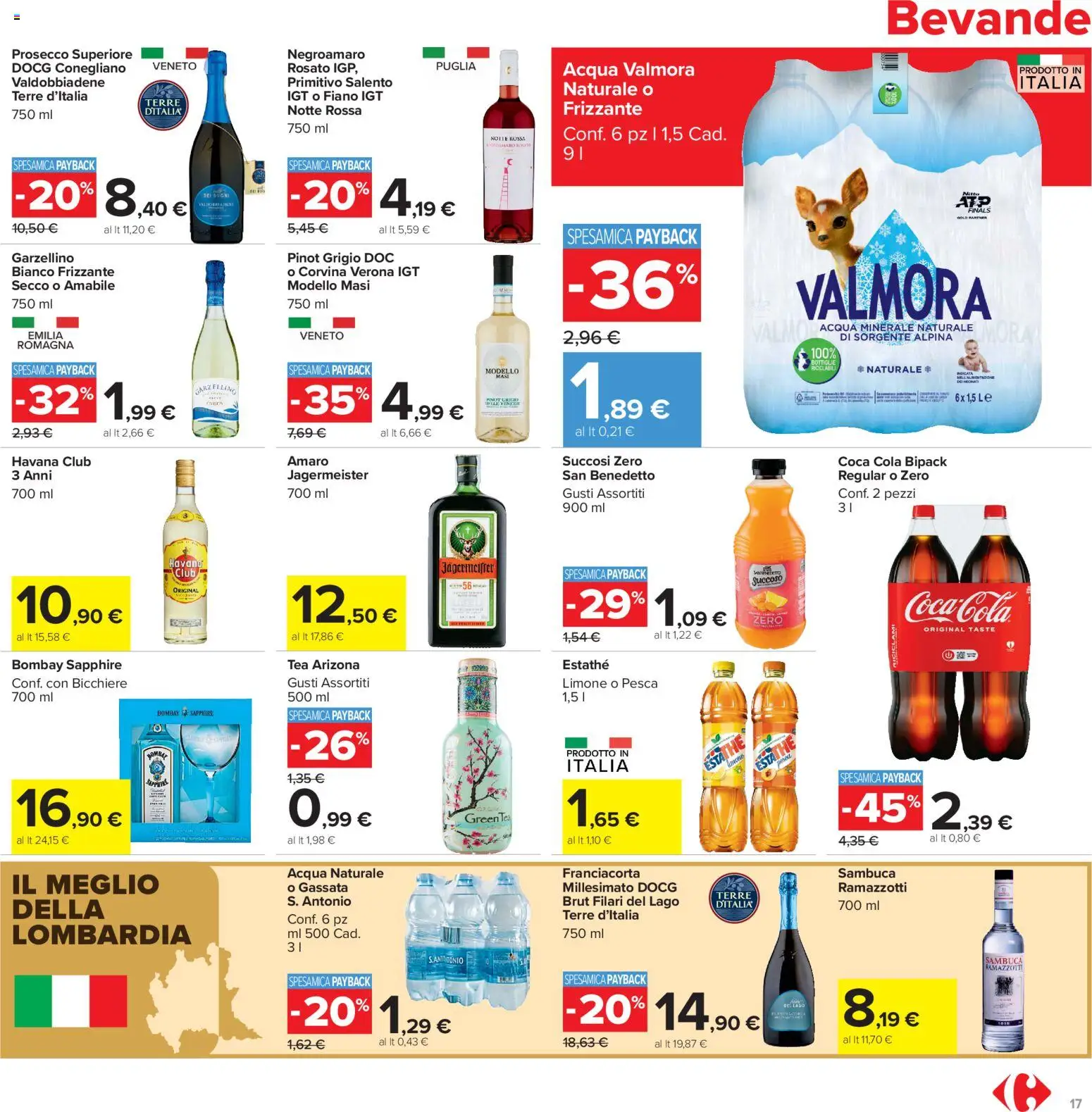 Volantino Carrefour del 06/08/2026 | Pagina: 17 | Prodotti: Acqua, Acqua minerale, Amaro, Coca Cola