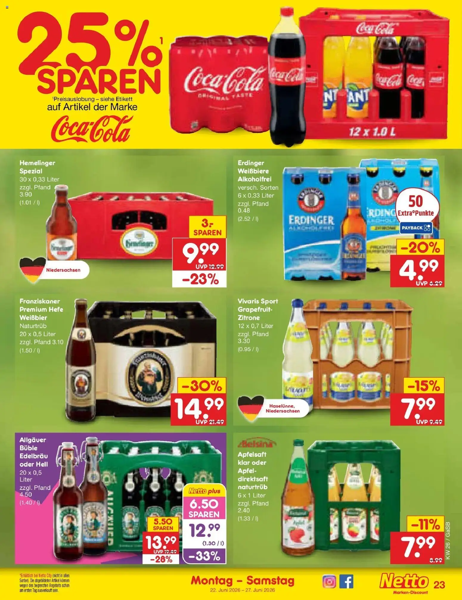 Netto Marken-Discount Prospekt Bremen-Lesum – gültig ab 21.06.2026 | Seite: 31 | Produkte: Coca cola, Cola, Grapefruit, Zitrone