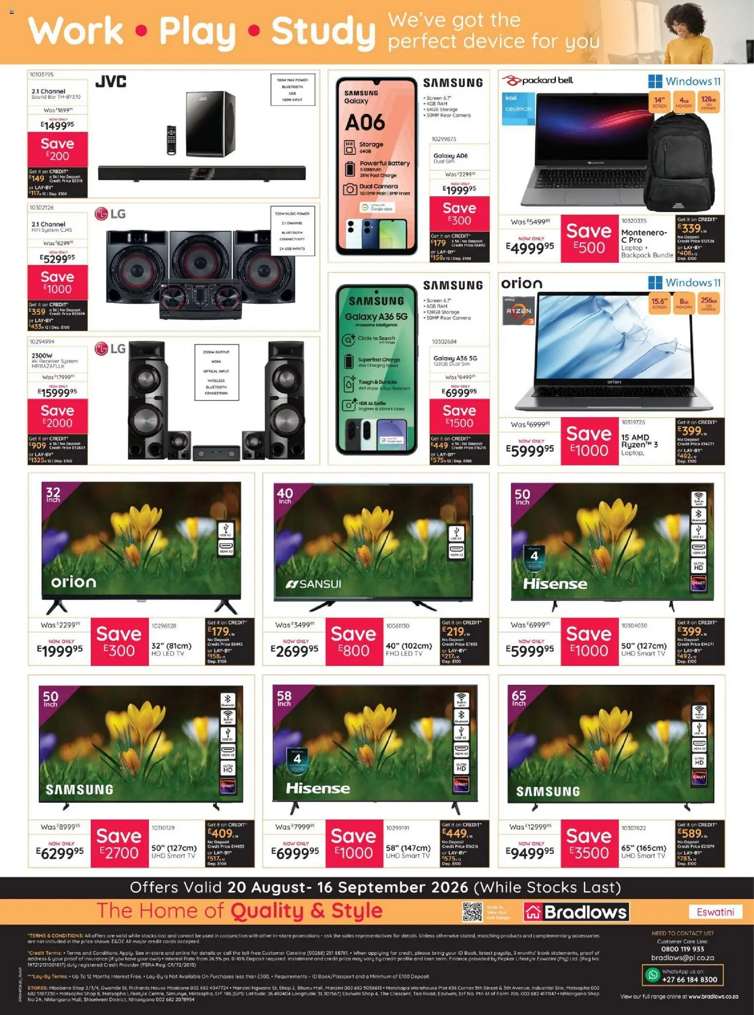 New Bradlows catalogue – valid from 20/08/2026 | Page: 8 | Products: Sim, USB, Laptop, TV