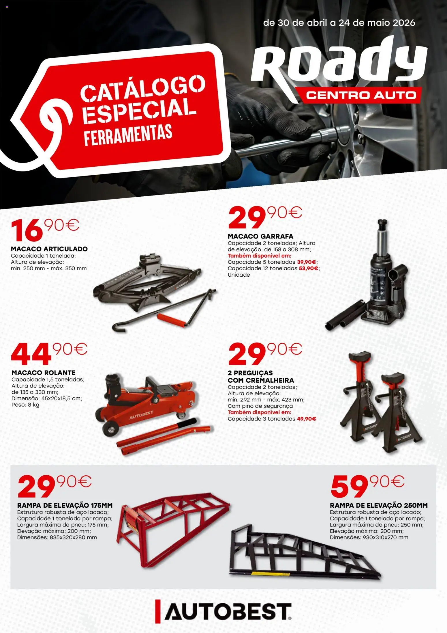 Roady Folheto Especial │ válido de 30.04.2026 | Página: 1 | Produtos: Ferramentas, Pneu
