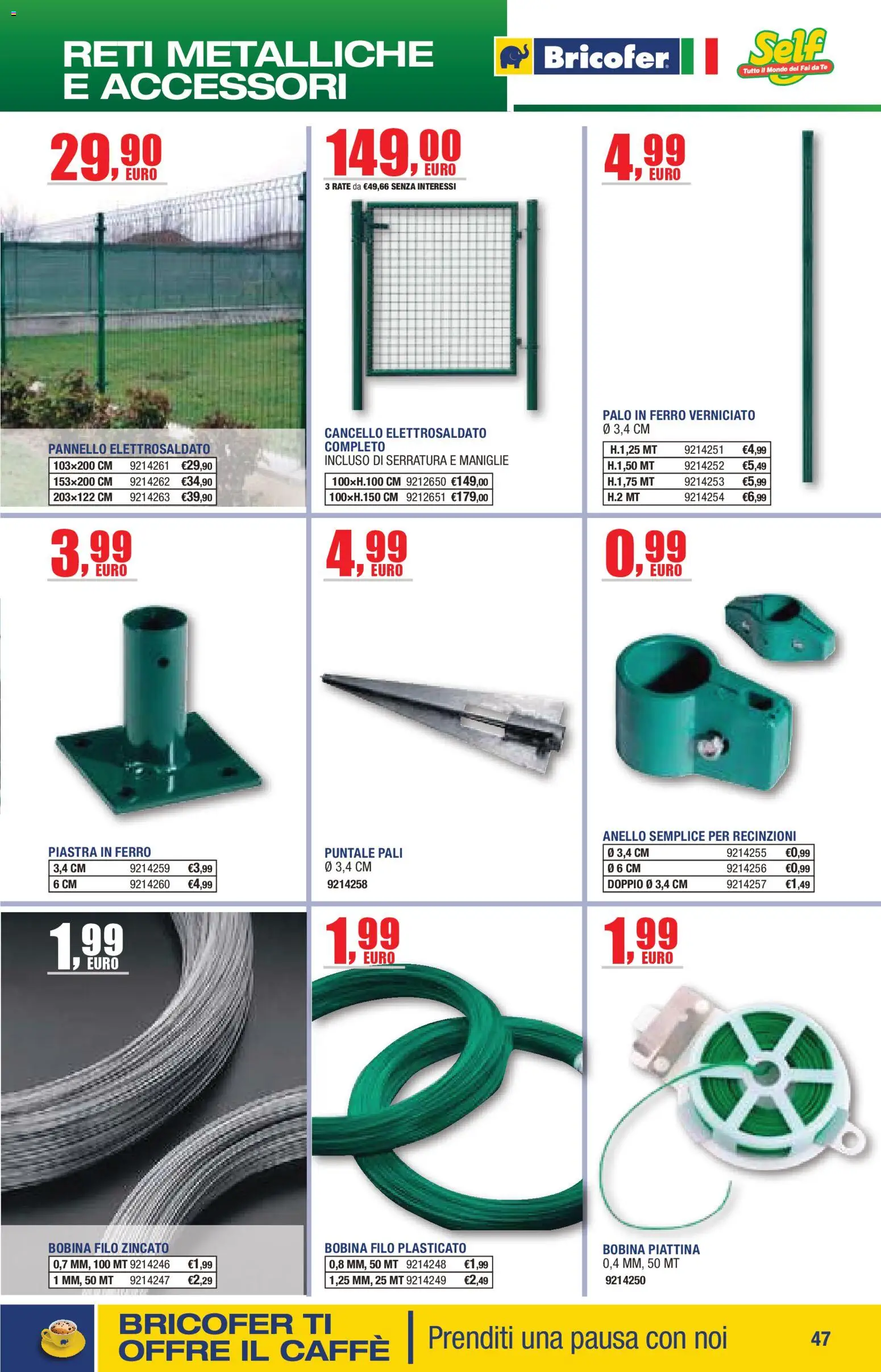 Volantino Bricofer del 14/04/2026 | Pagina: 47 | Prodotti: Caffè, Tè, Anello, Ferro