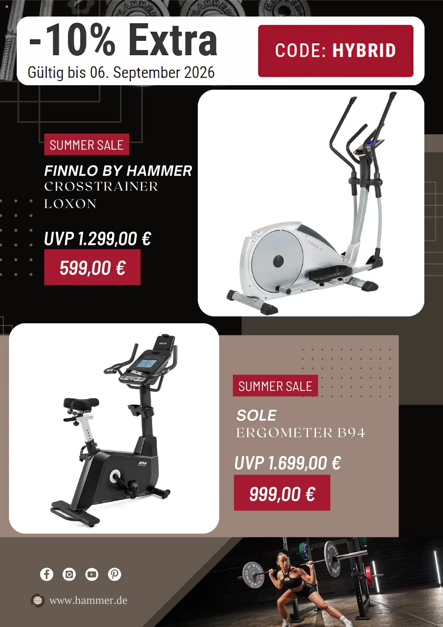 Hammer Prospekt – gültig ab 01.09.2026 | Seite: 2 | Produkte: Ergometer, Crosstrainer