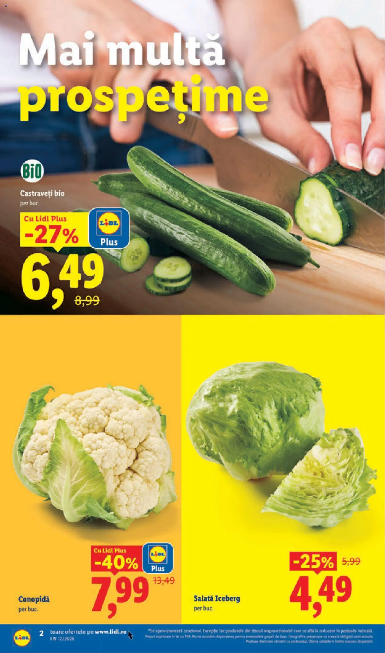 Noul catalog Lidl – valabil de la 16.03.2026 | Pagină: 2 | Produse: Şerit ödül, Conopidă, Castraveți, Salată