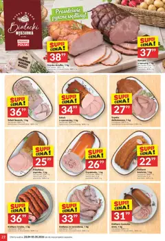 Pogląd oferty "Twój Market gazetka" - ważna od 28.04.2026 | Strona: 22 | Produkty: Kiełbasa, Schab, Szynka, Wędliny