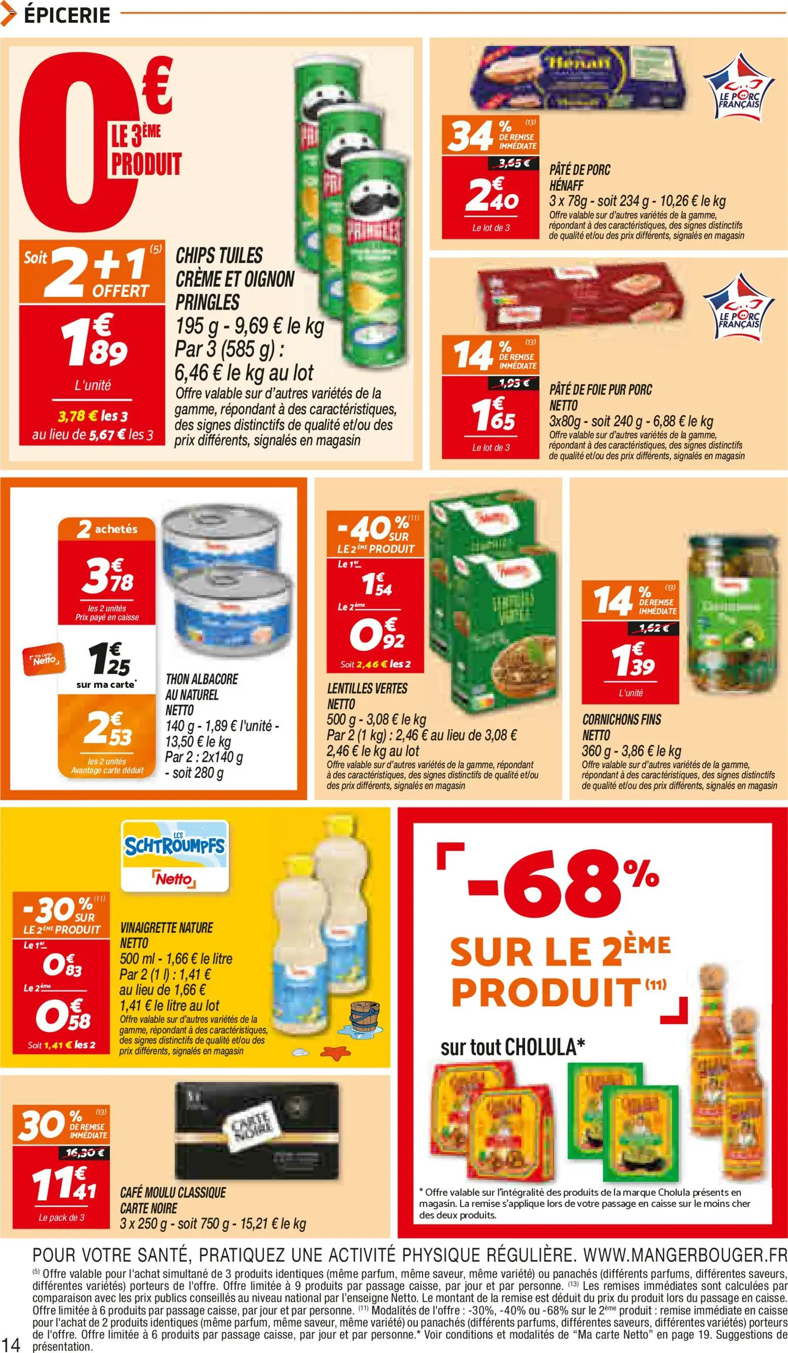 {H1} | Page: 14 | Produits: Café moulu classique, Café, Porc, Crème